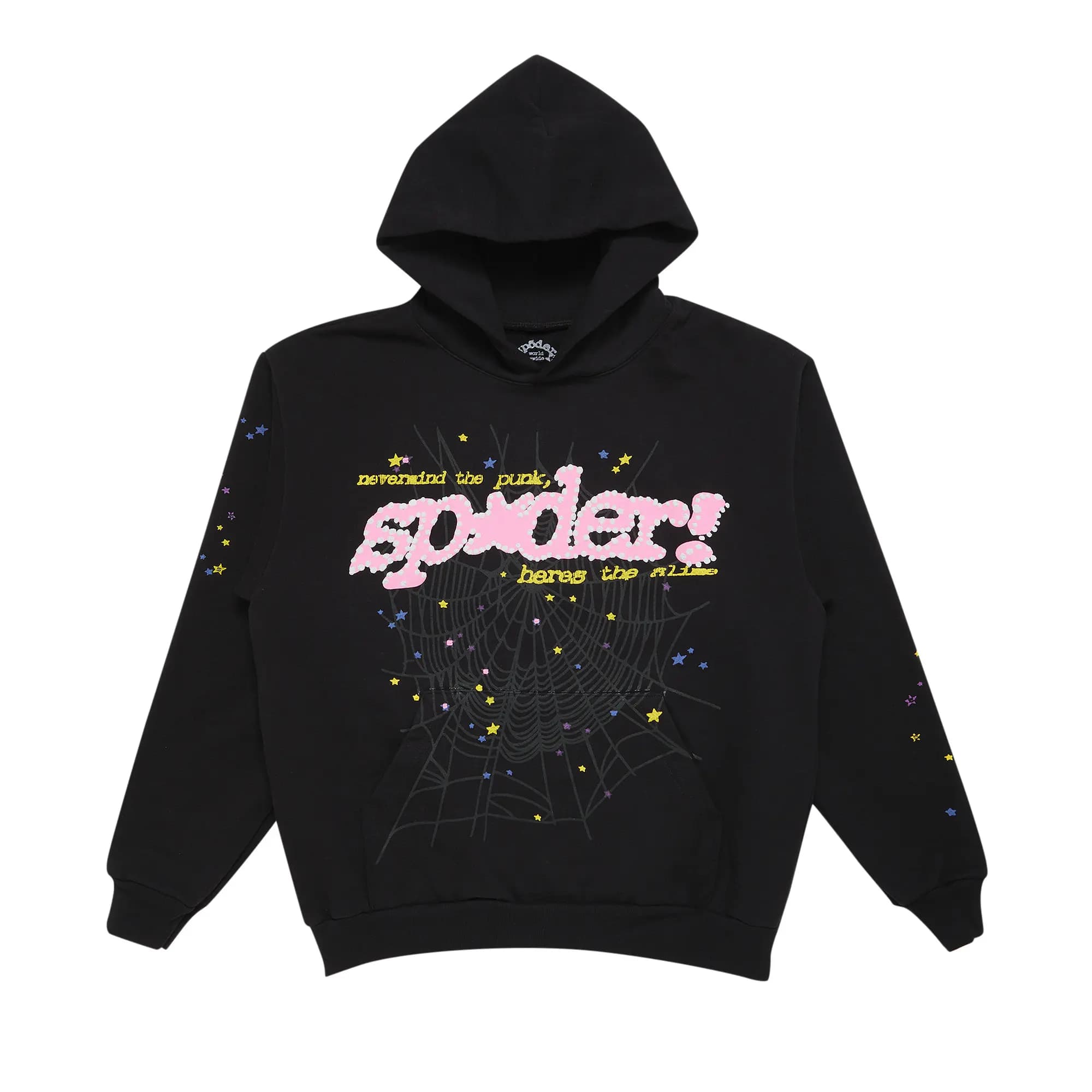 Sp5der P*nk V2 Hoodie 'Black' by SP5DER