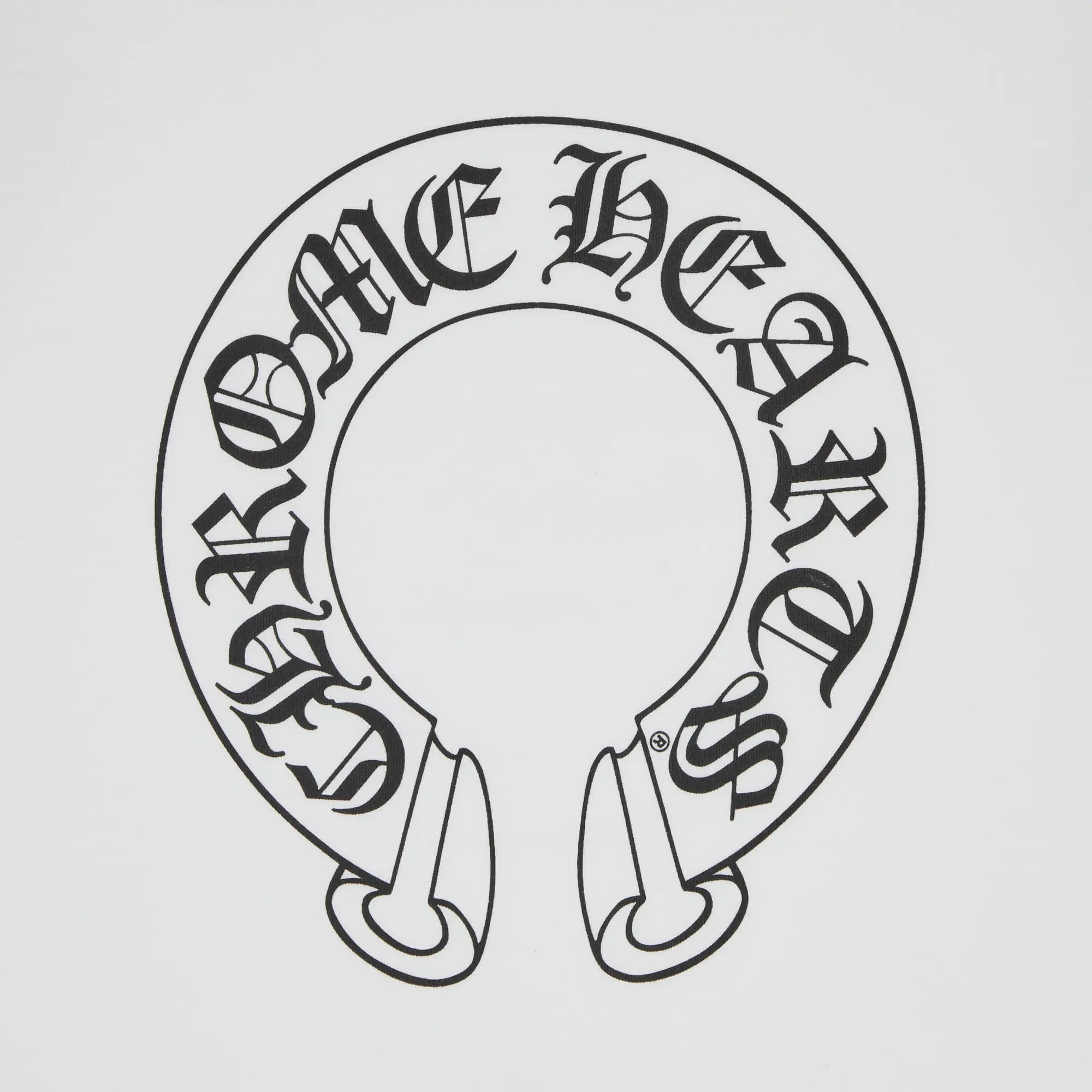 Chrome Hearts Horseshoe Neck Logo 3/4 Shirt 'Black/White' 3