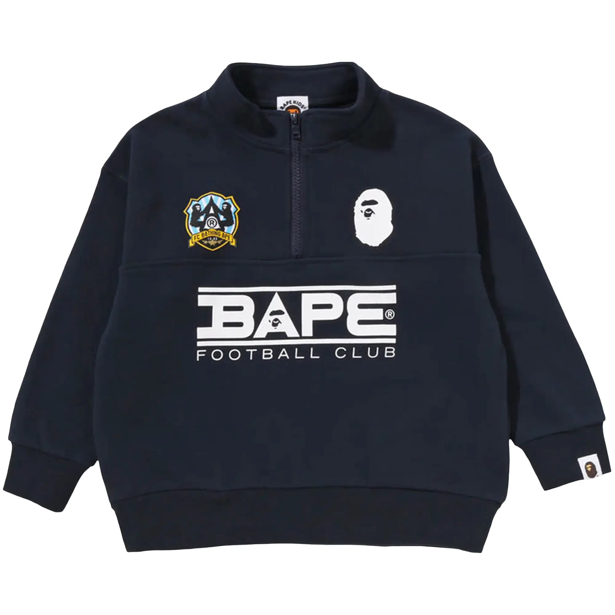 BAPE Embroidery Patch Relaxed Fit Half Zip Sweatshirt 'Navy' by BAPE