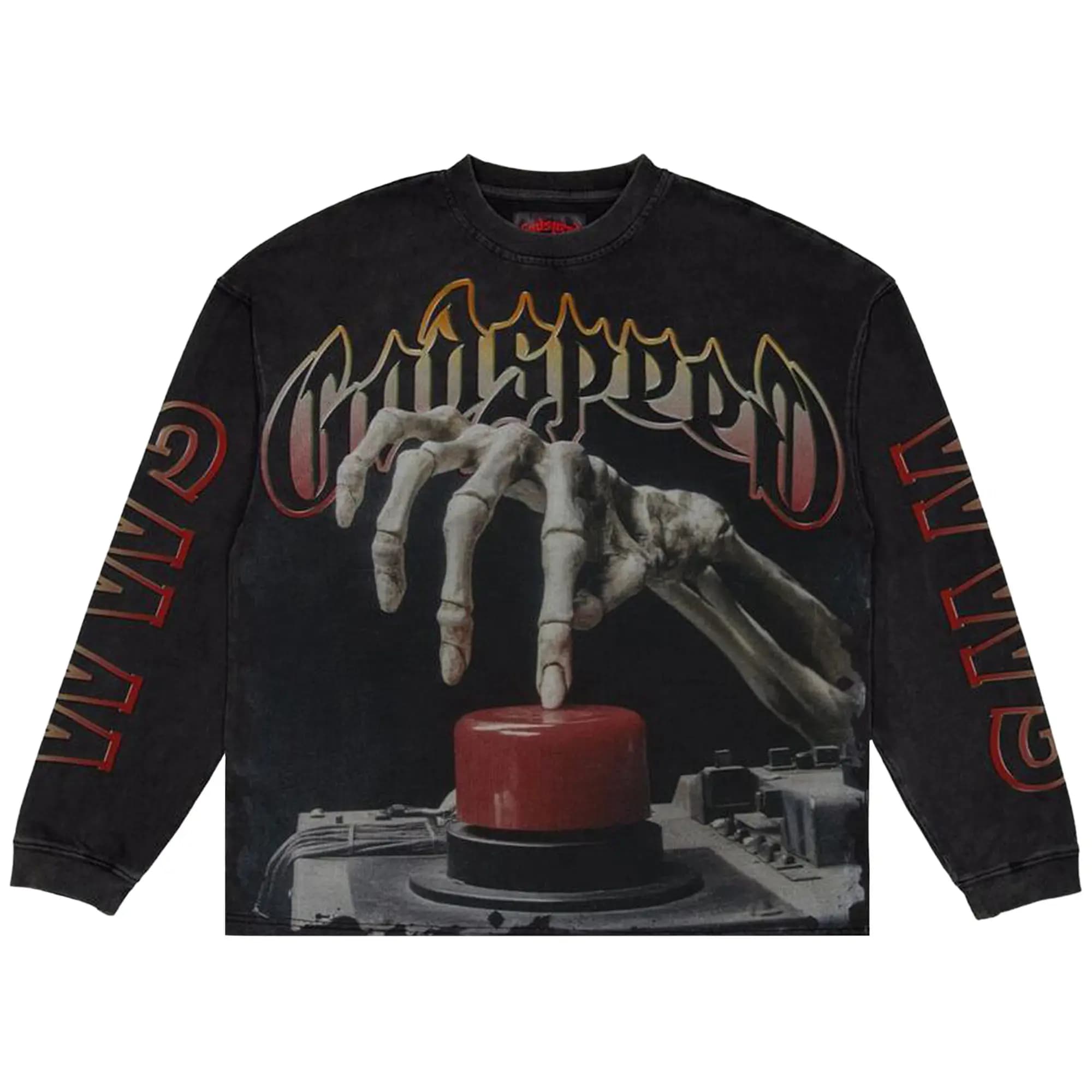 Godspeed Code Red Long-Sleeve T-Shirt 'Black Wash' by Godspeed