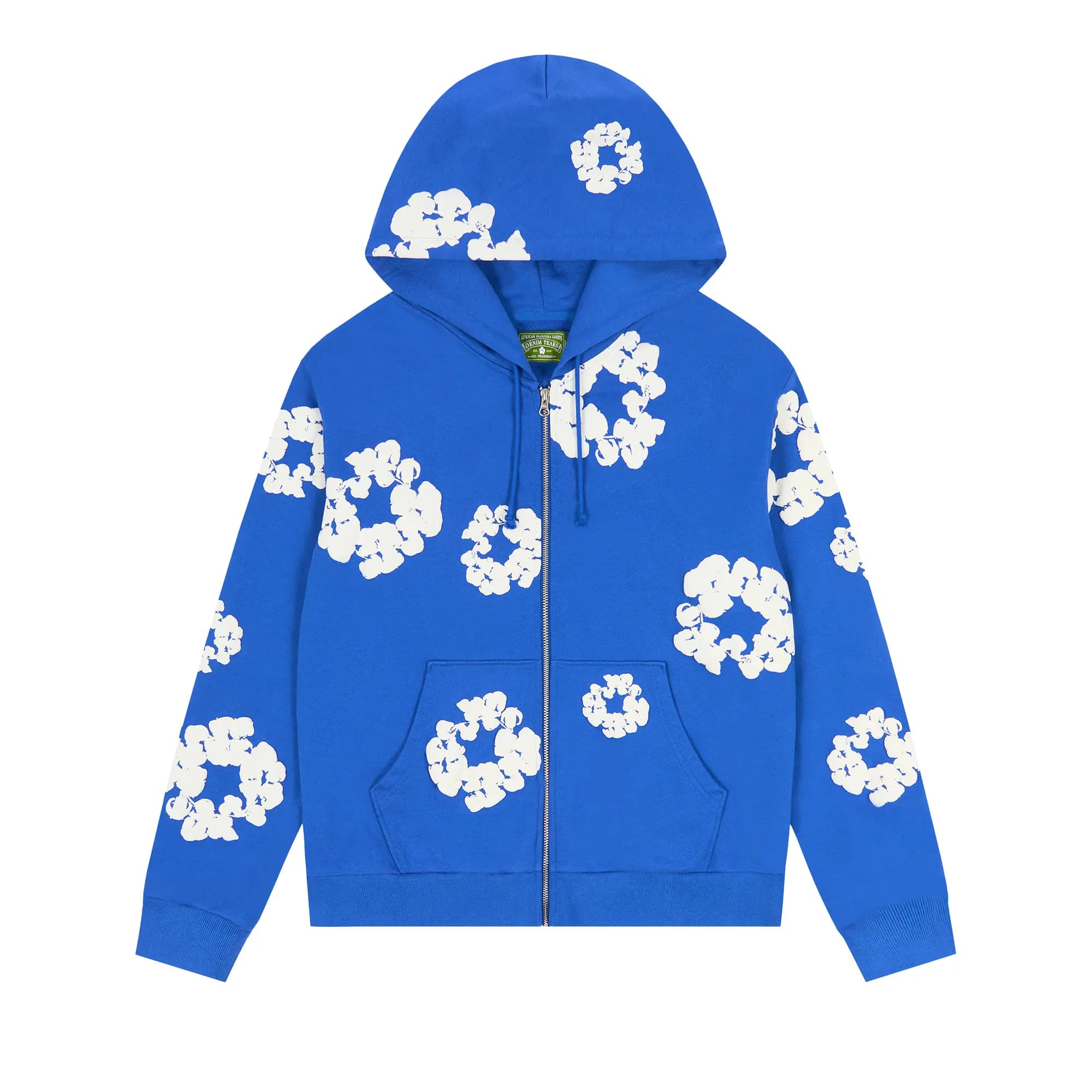 Denim Tears Cotton Wreath Zip Hoodie 'Blue' by Denim Tears