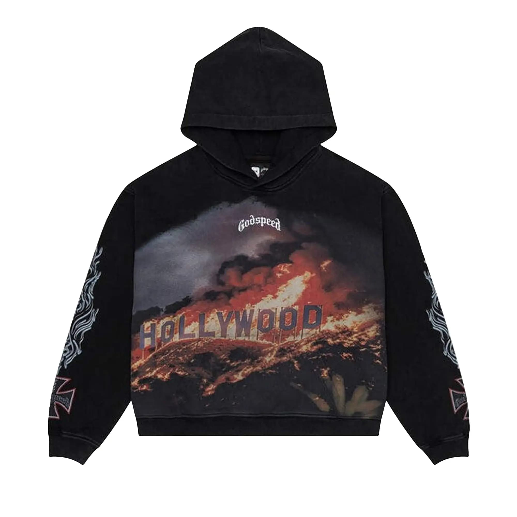Godspeed Hollywood Inferno Hoodie 'Black Wash' by Godspeed