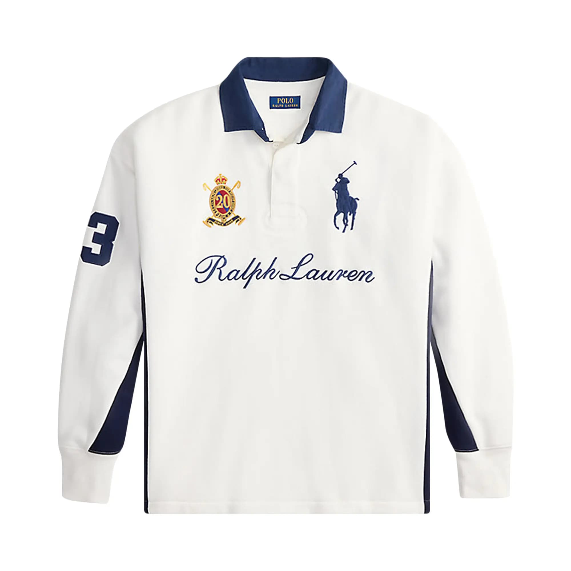 Polo Ralph Lauren Long-Sleeve Magic Fleece Big Pony And Crest Rugby Sweatshirt 'White' by Polo Ralph Lauren