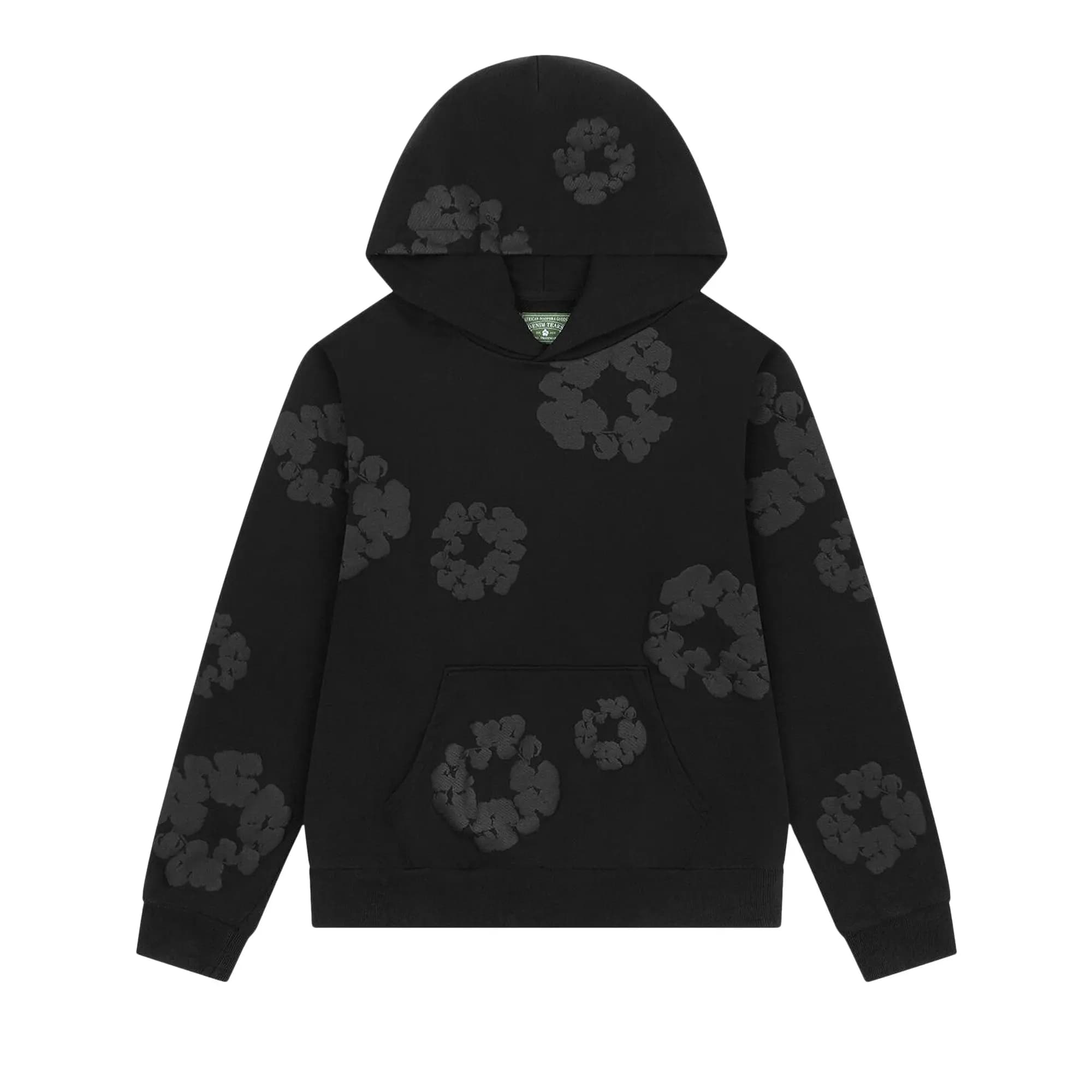 Denim Tears Mono Wreath Hoodie 'Black' by Denim Tears