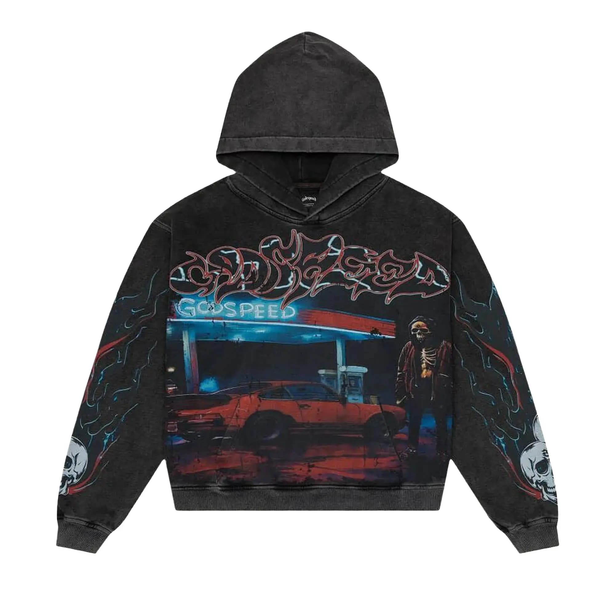 Godspeed Pit Stop Hoodie 'Black Wash' by Godspeed