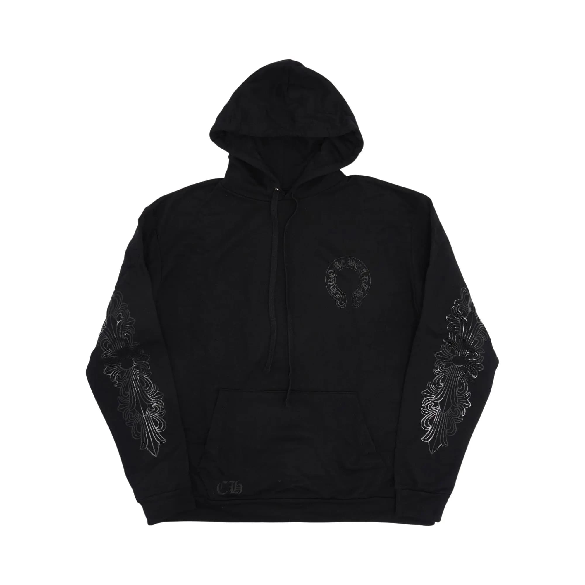 Chrome Hearts Floral Horseshoe Hoodie 'Black' by Chrome Hearts