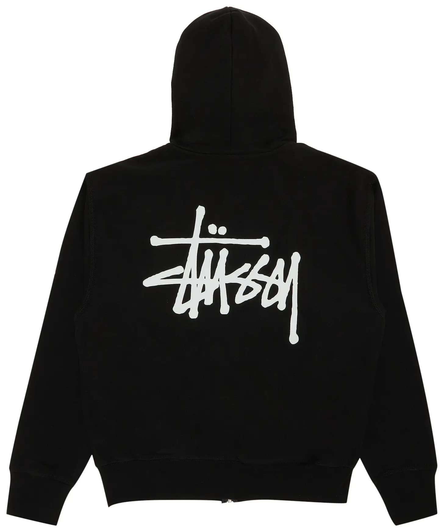 Stussy Basic Logo Zip Up Hoodie 'Black' 2