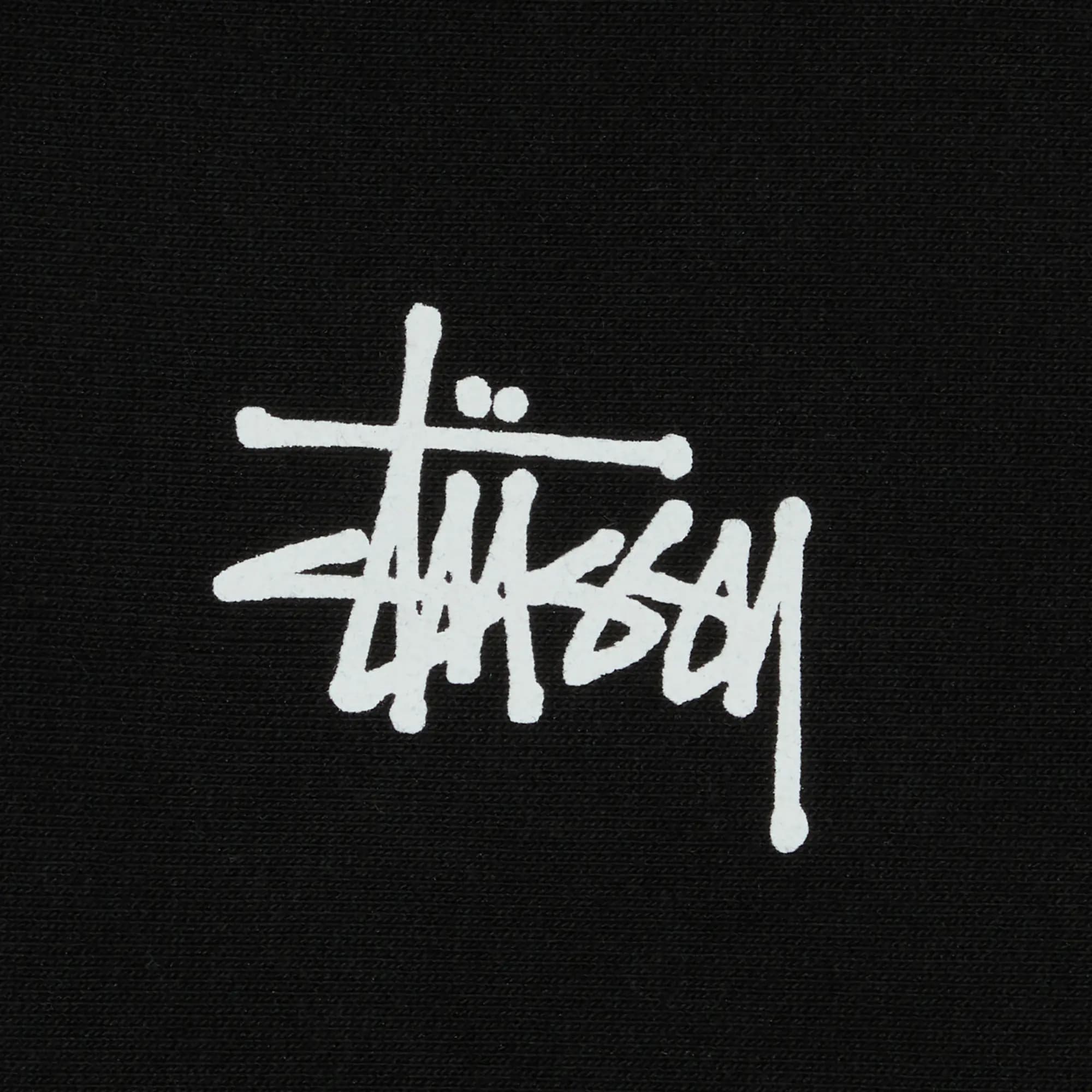Stussy Basic Logo Zip Up Hoodie 'Black' 3