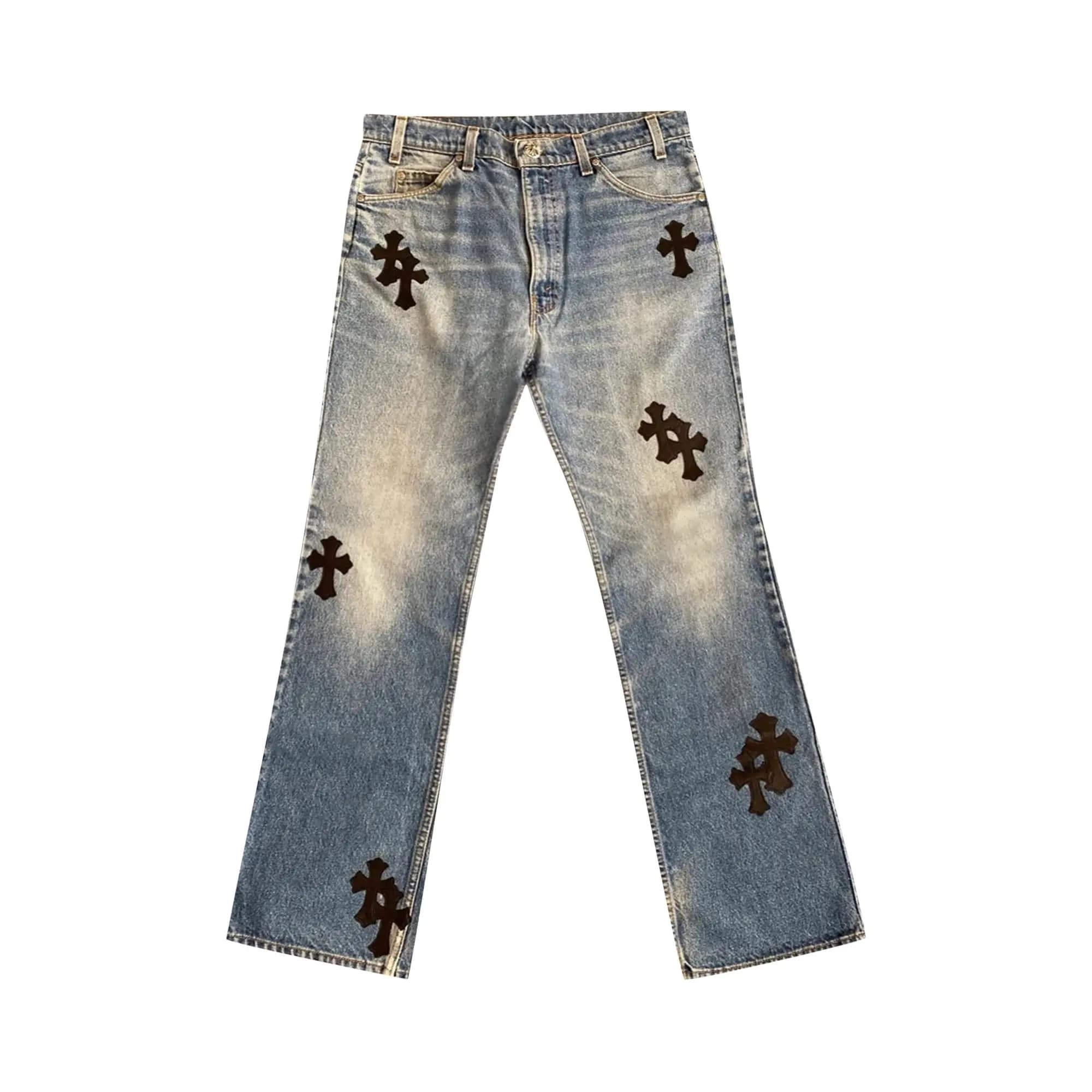 Chrome Hearts x Levi's 517 Cross Patch Denim Pants 'Blue' by Chrome Hearts