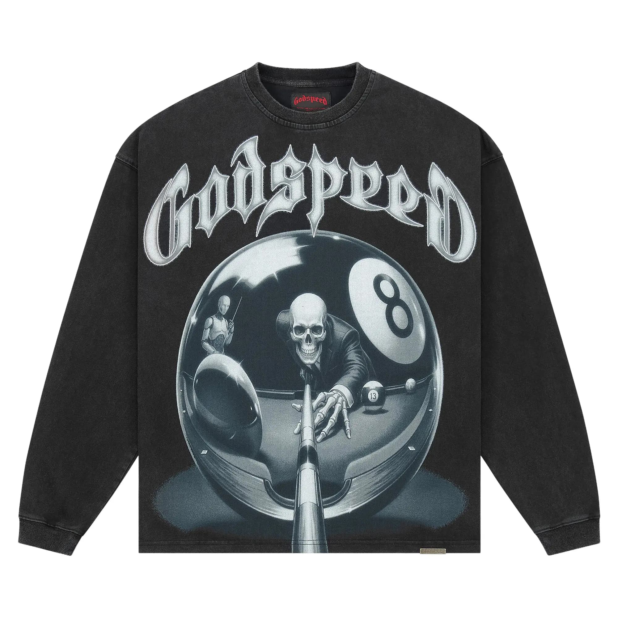 Godspeed 8ball Cp LoNG-Sleeve T-Shirt 'Black Wash' by Godspeed