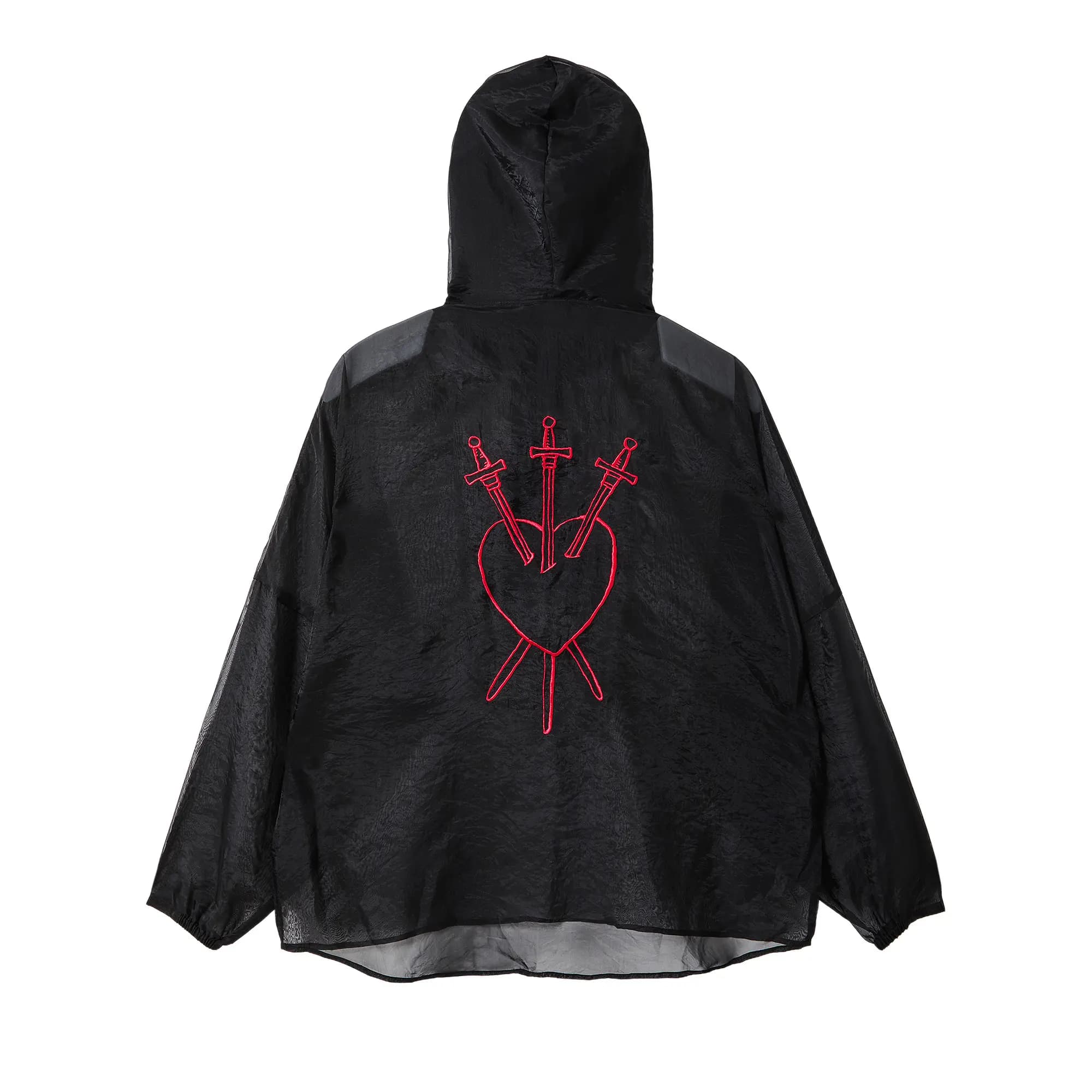 GOAT Sheer Three of Swords Tarot Anorak Black/Red by GOAT