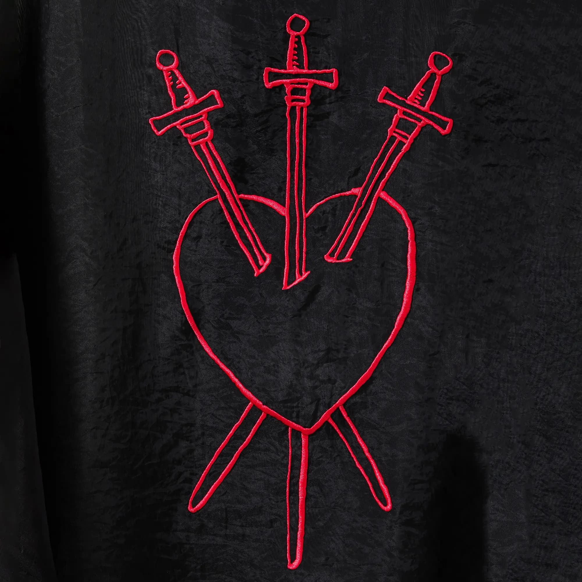 GOAT Sheer Three of Swords Tarot Anorak Black/Red 3