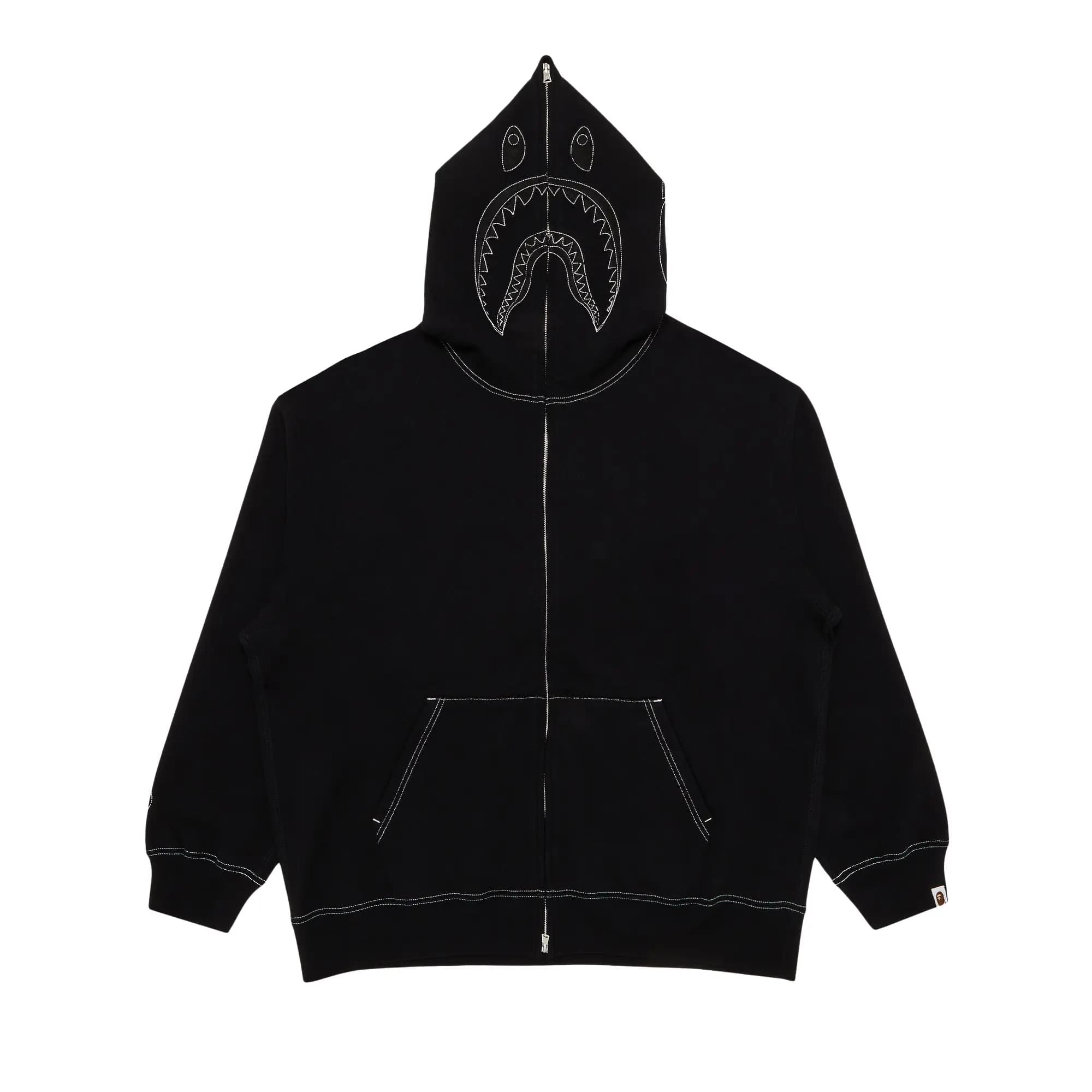 GOAT Exclusive BAPE Contrast Stitching Relaxed Fit Full-Zip Shark Hoodie by BAPE