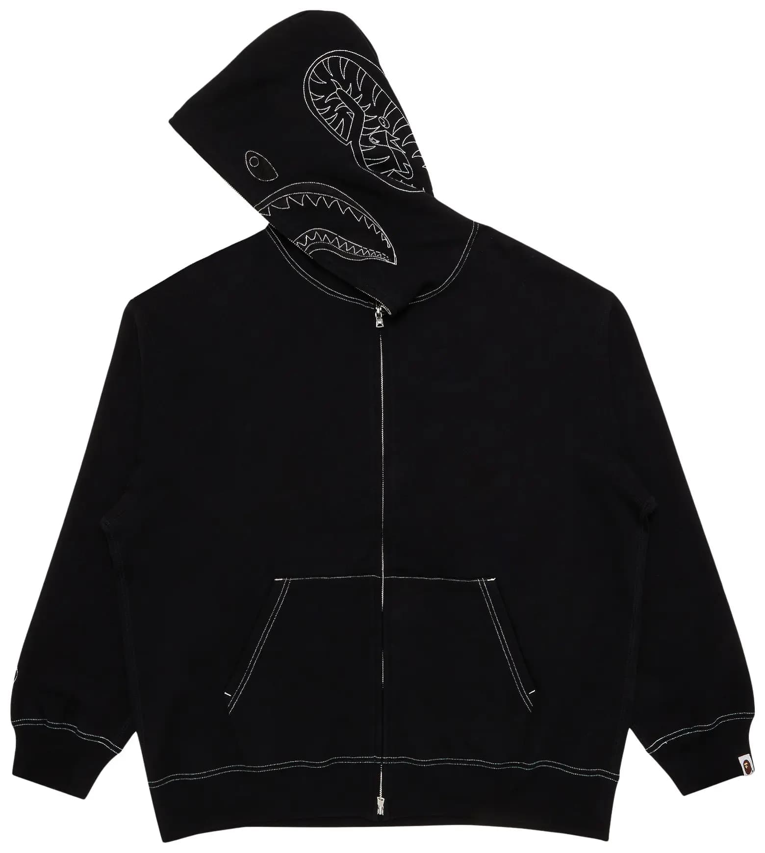 GOAT Exclusive BAPE Contrast Stitching Relaxed Fit Full-Zip Shark Hoodie 5