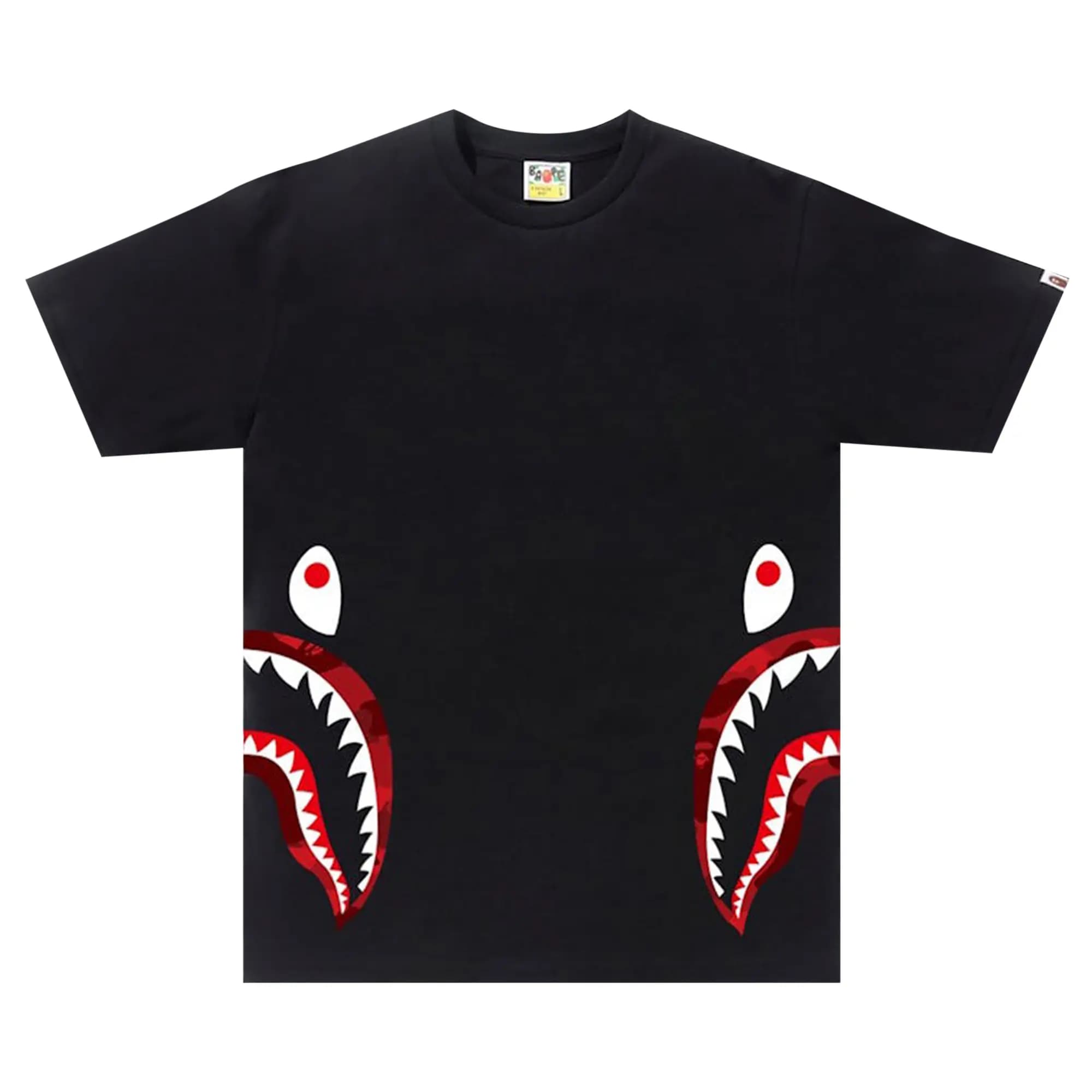 BAPE Color Camo Side Shark Tee 'Black Red' by BAPE