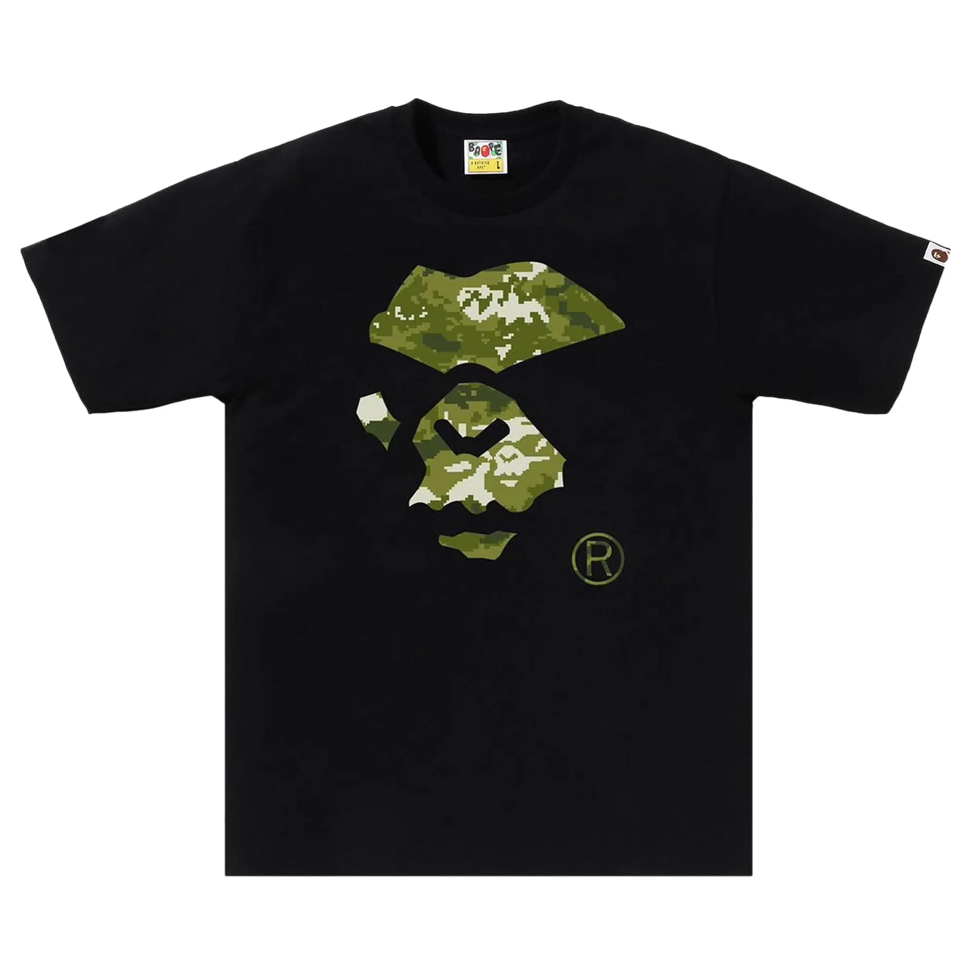 BAPE Multi Pixel Camo Mad Ape Face Tee 'Black Black' by BAPE