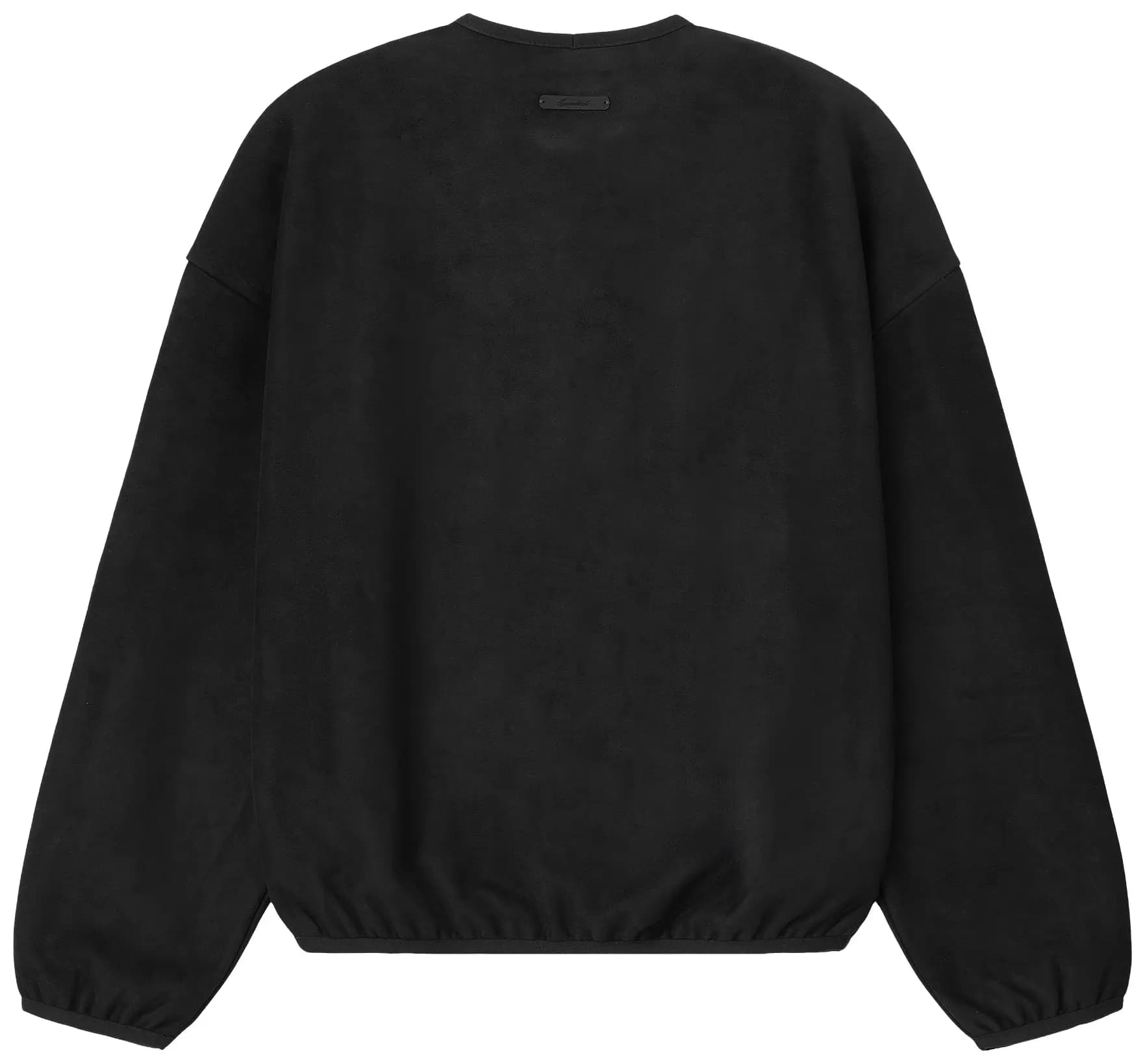 Fear of God Essentials Suede Fleece Signature Modern Crewneck Sweatshirt W/ Piping 'Black' 2
