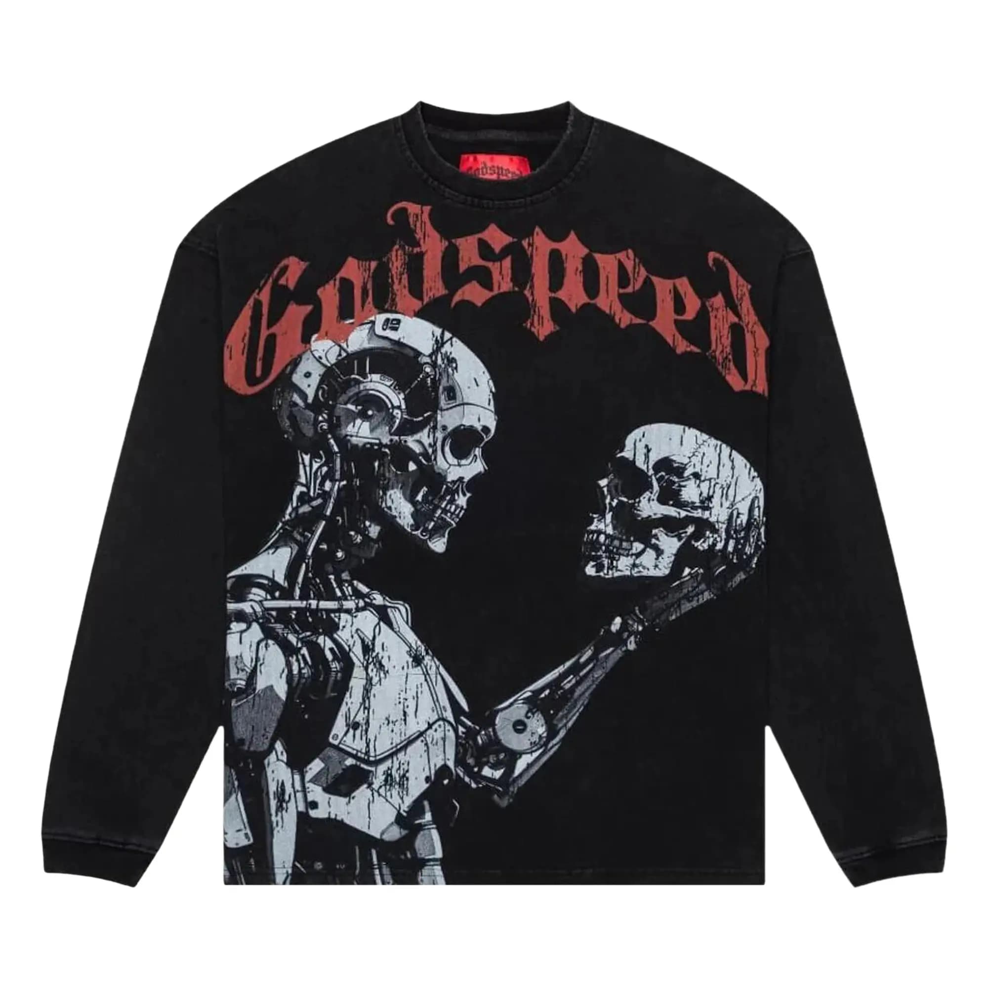 Godspeed Mankind Vs AI Long-Sleeve T-Shirt 'Black Wash' by Godspeed