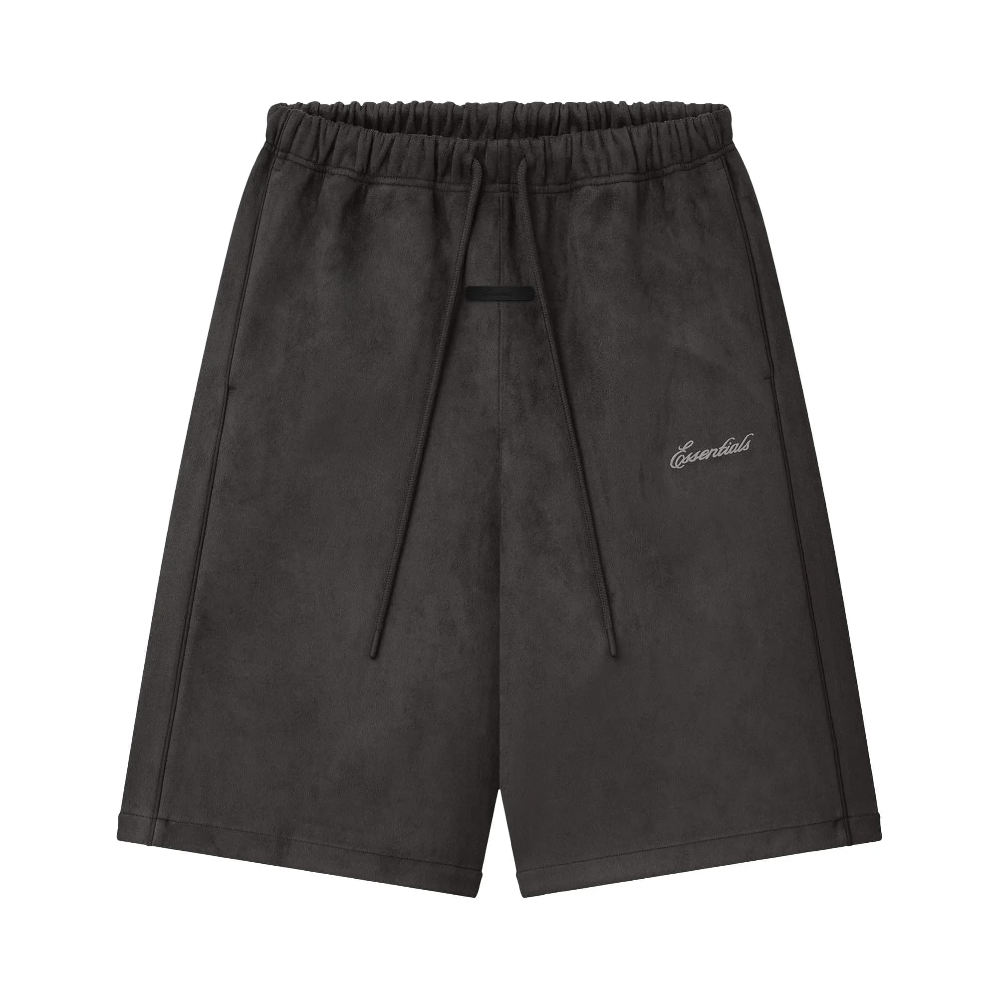 Fear of God Essentials Suede Fleece Signature Relaxed Short W/ Piping 'Ink Black' by Fear Of God Essentials