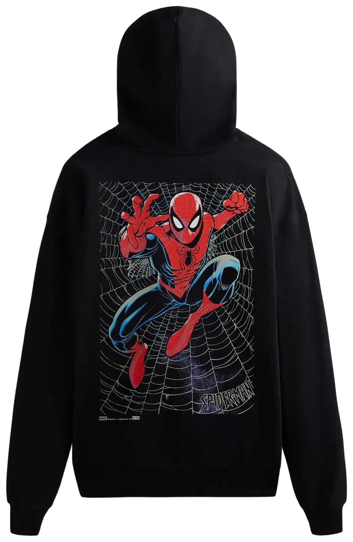 Kith For Spider-Man Web Logo Hoodie 'Black' 2