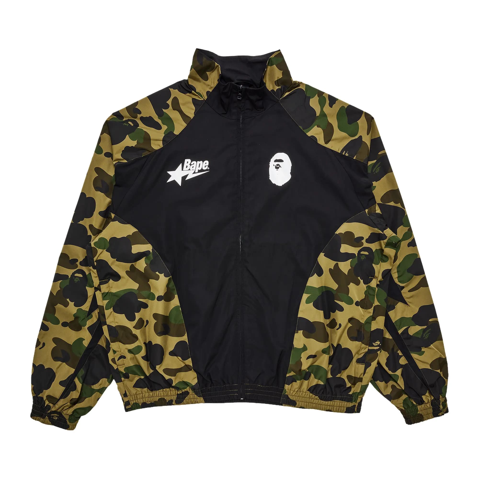 BAPE 1st Camo Stand Collar Track Jacket 'Green' by BAPE