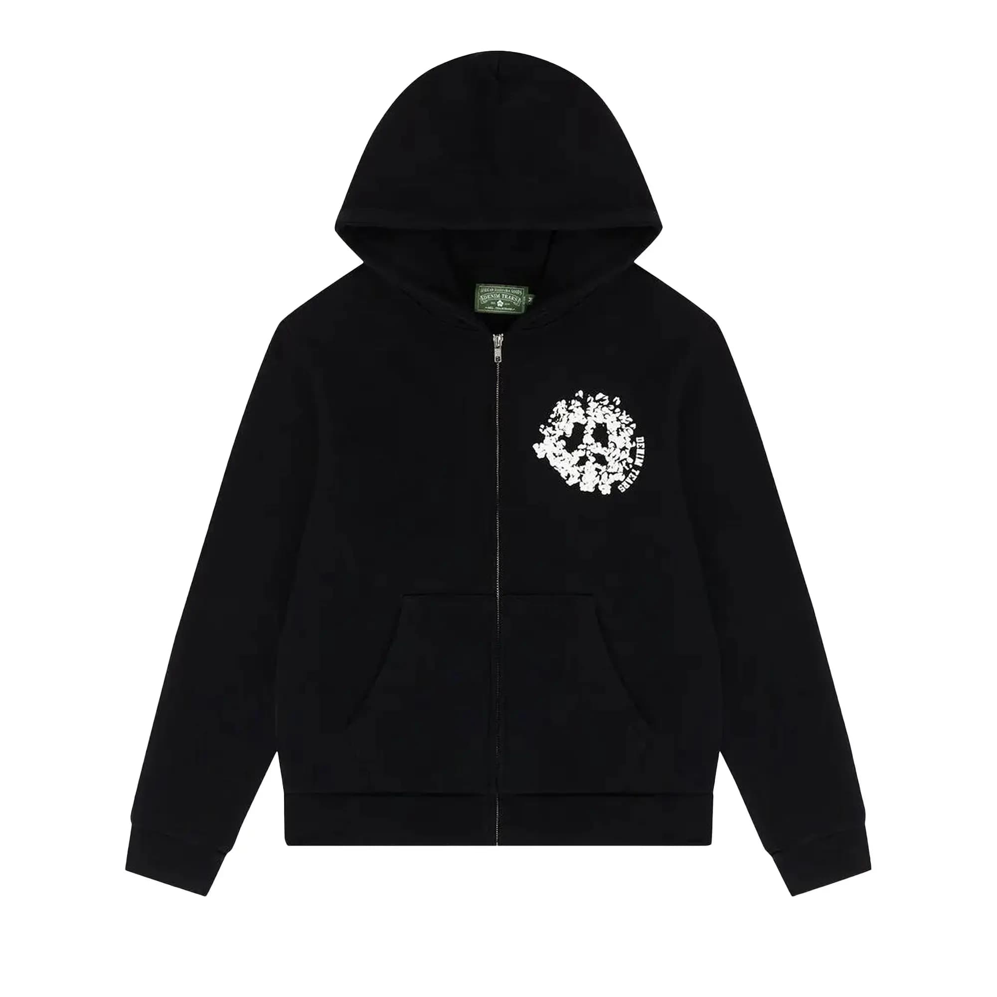 Denim Tears University Zip Hoodie 'Black/White' by Denim Tears