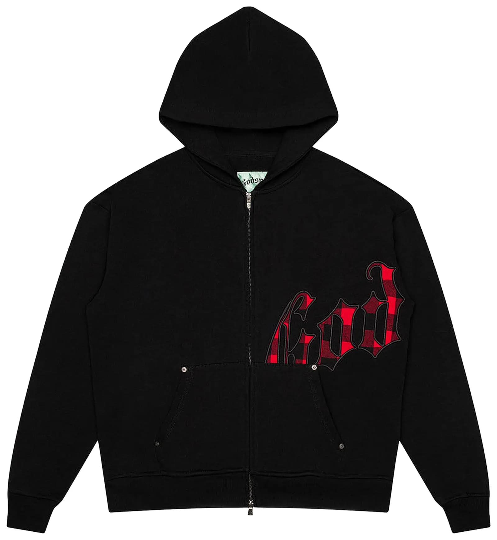 Godspeed OG Logo Sweatsuit 'Black/Red Plaid' 2