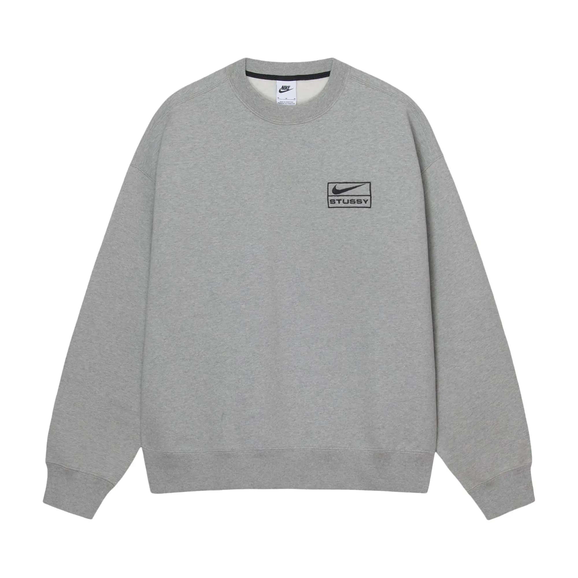 Stussy x Nike Fleece Crew 'Dark Grey Heather' by Nike