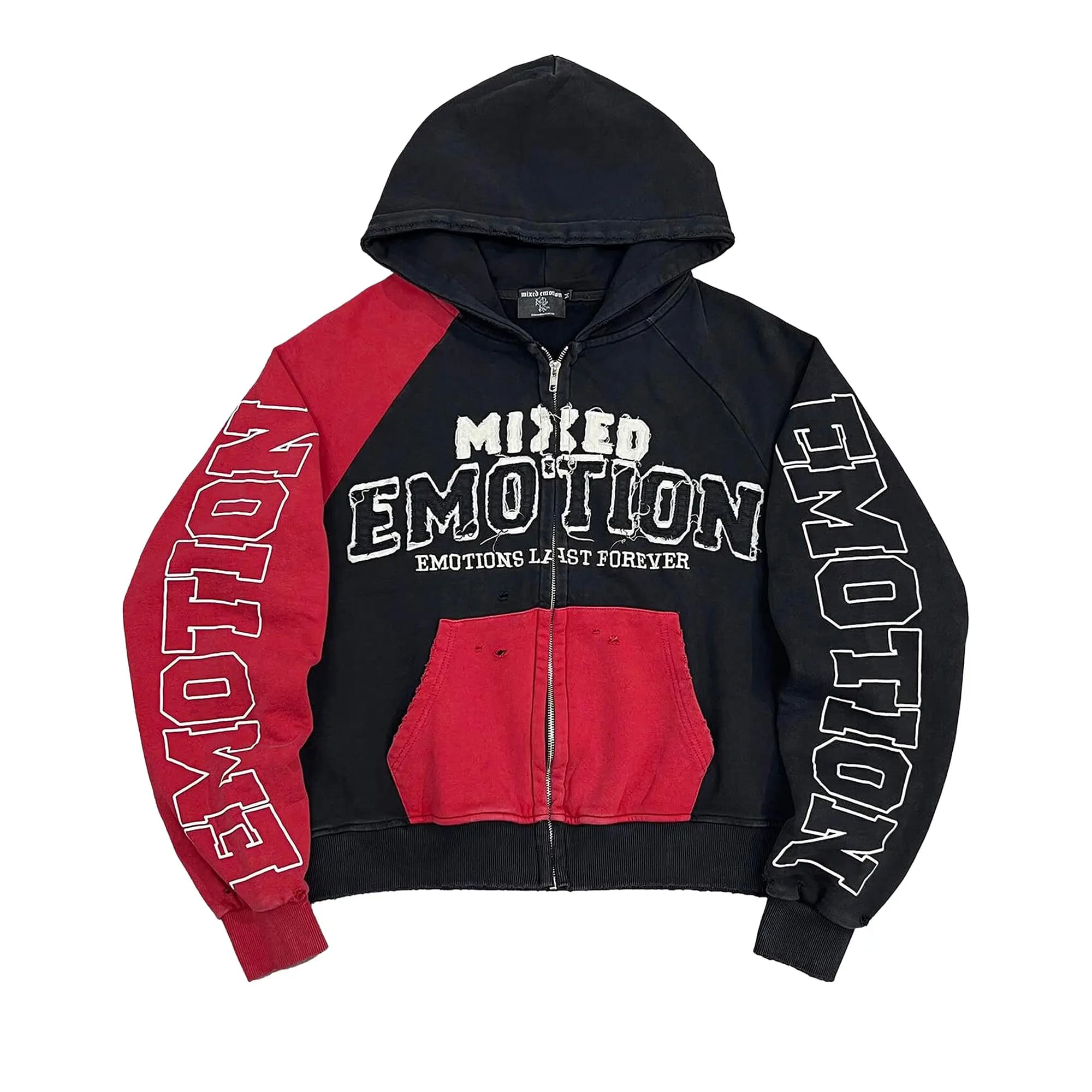 Mixed Emotion Split Decision Zipup Hoodie Blk/Red 'Black/Red' by Mixed Emotion