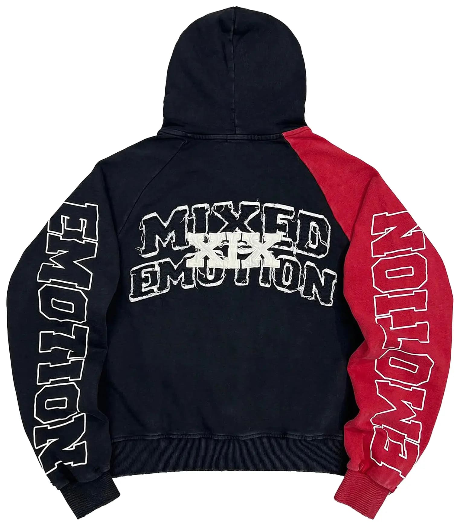 Mixed Emotion Split Decision Zipup Hoodie Blk/Red 'Black/Red' 2