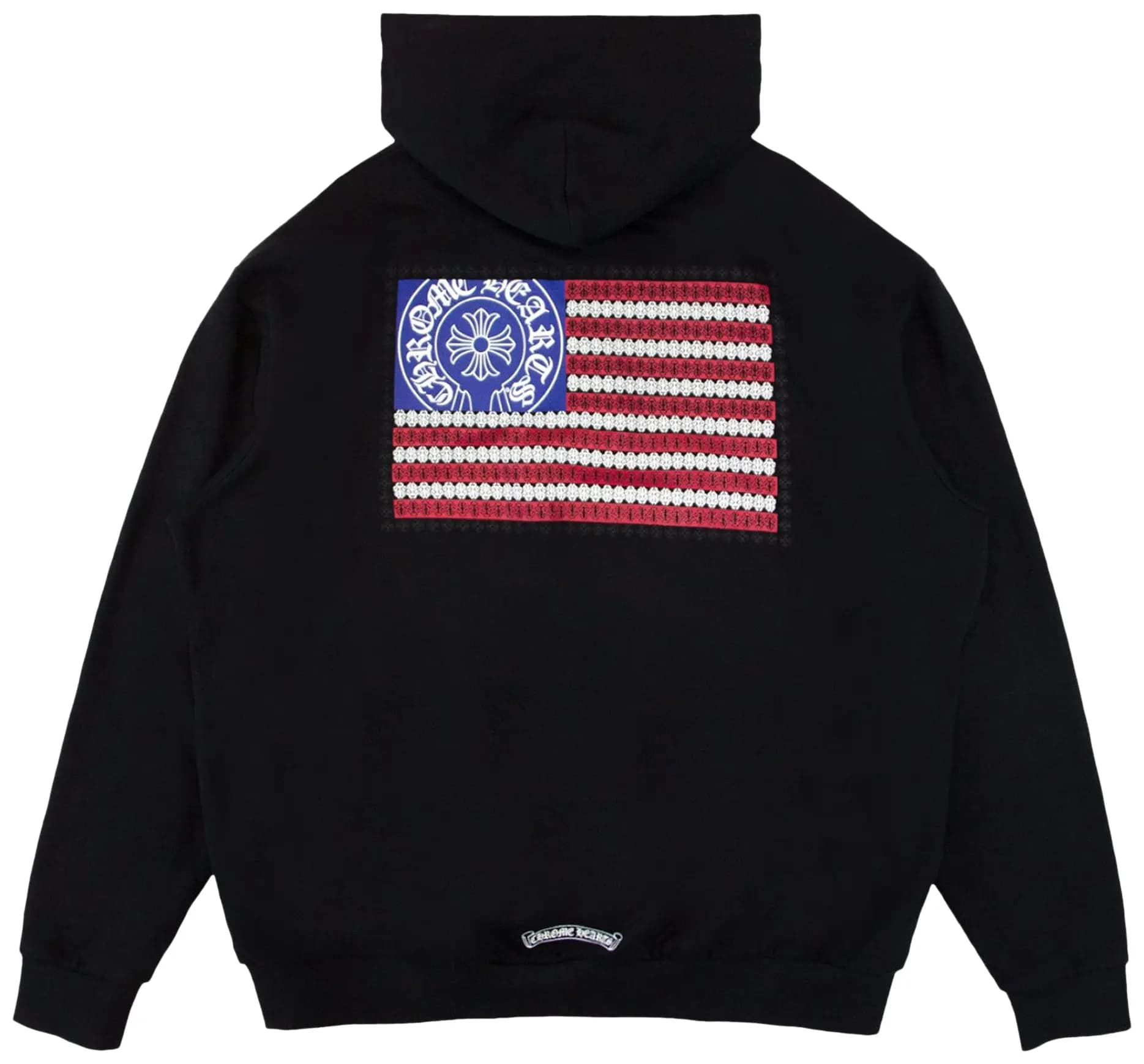 Chrome Hearts American Flag Horseshoe Hoodie 'Black/White/Multicolor' 2