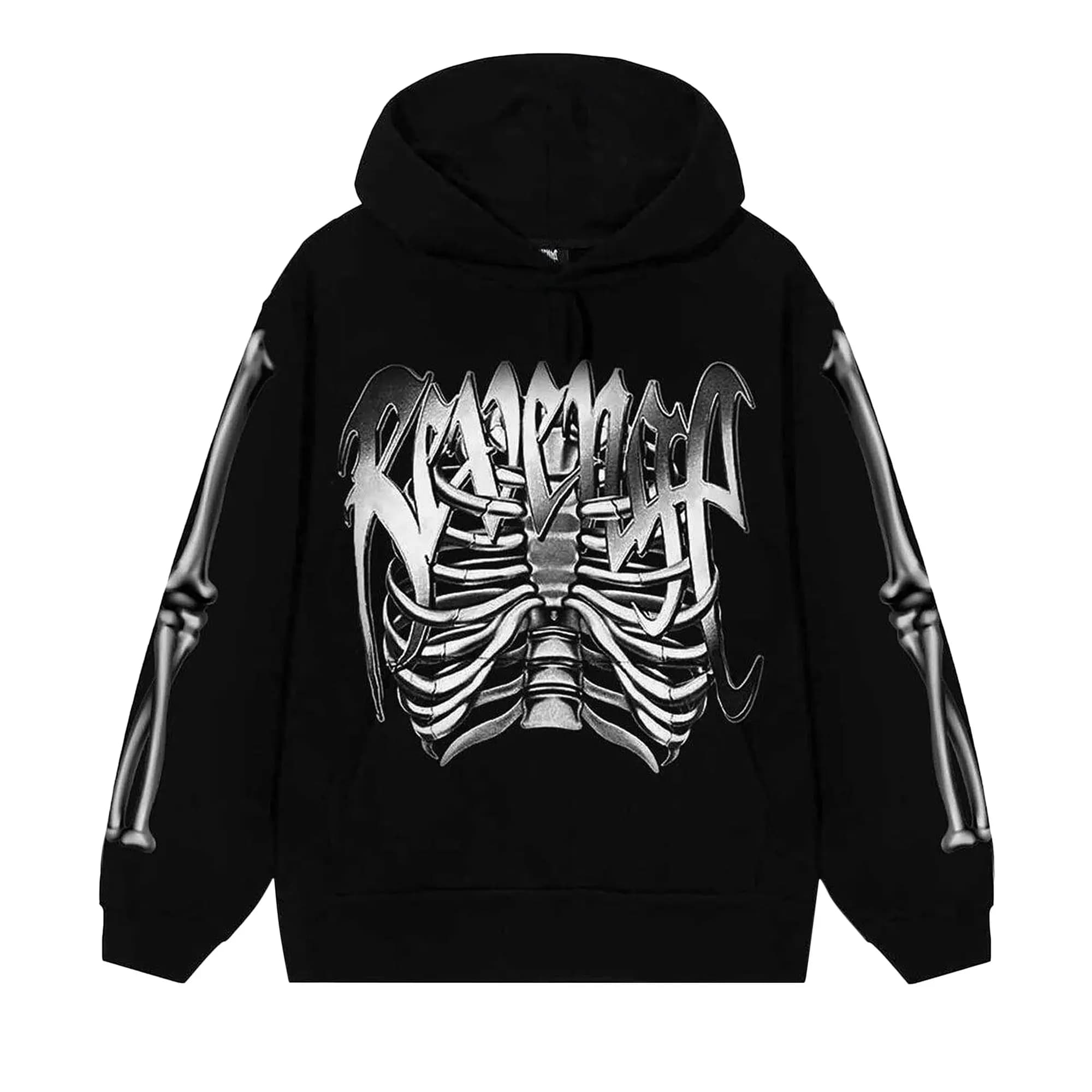 Revenge Chrome Skeleton Hoodie 'Black' by Revenge