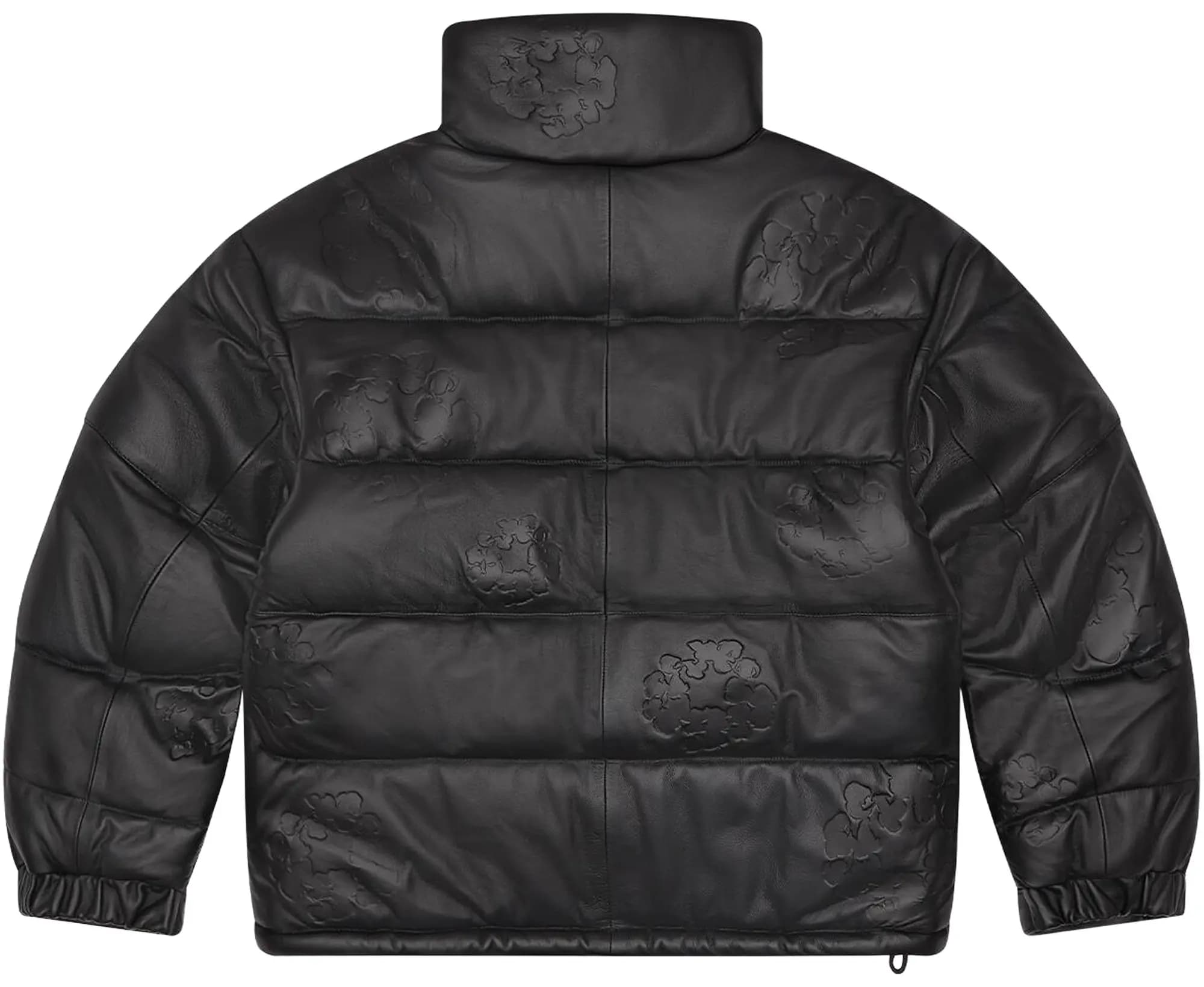 Denim Tears Embossed Leather Wreath Puffer 'Black' 2