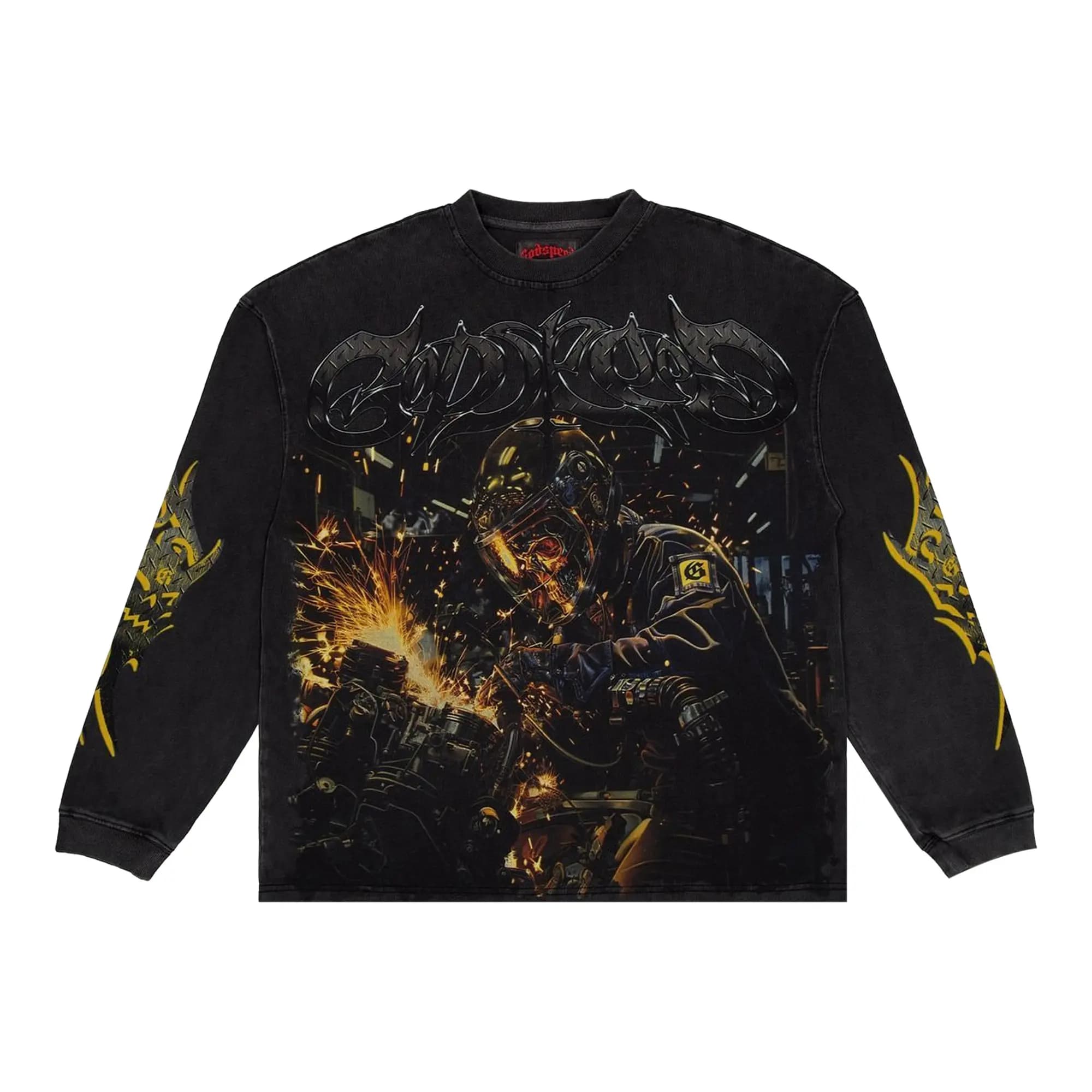 Godspeed Under Construction Long-Sleeve T-Shirt 'Black Wash' by Godspeed