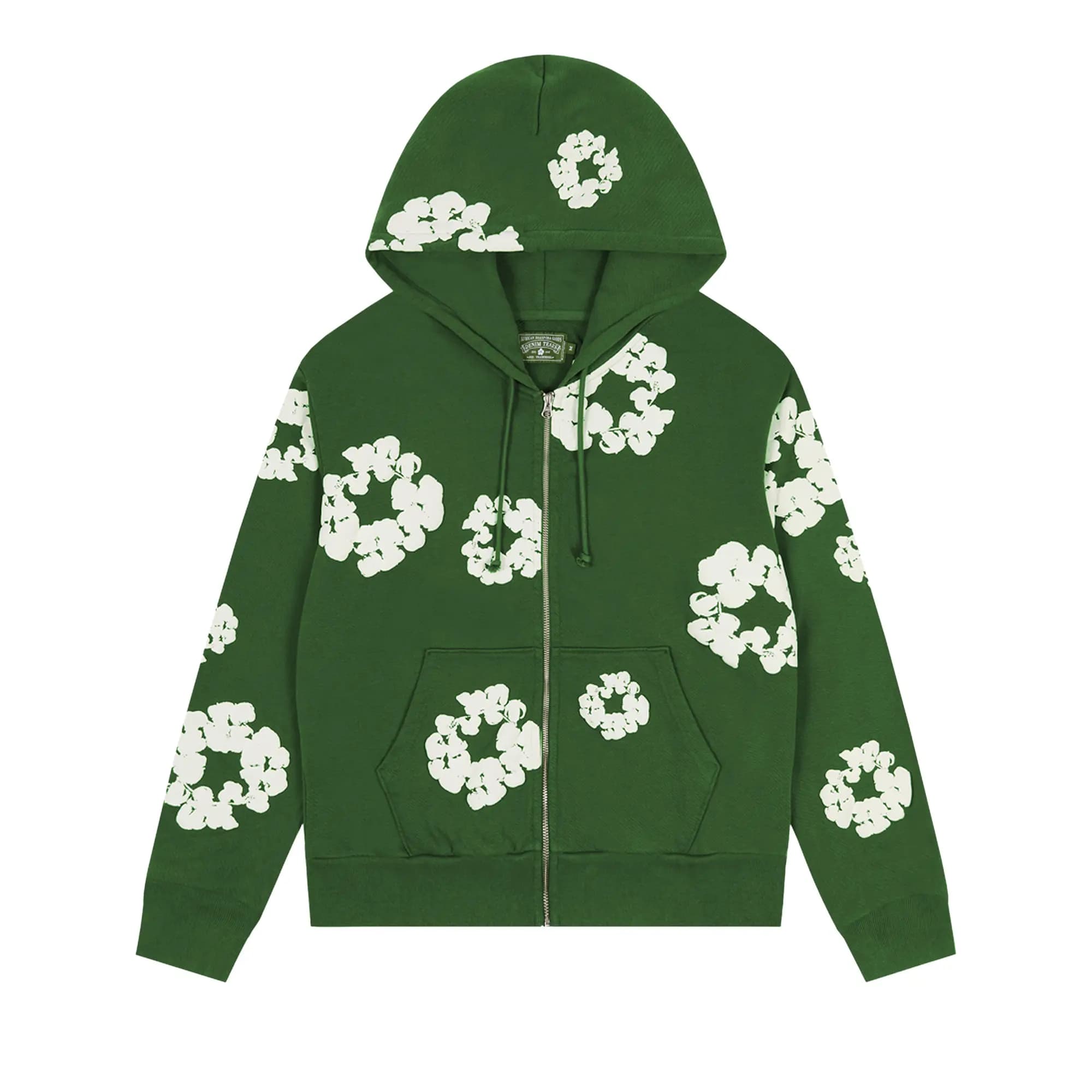 Denim Tears Cotton Wreath Zip Hoodie 'Green' by Denim Tears