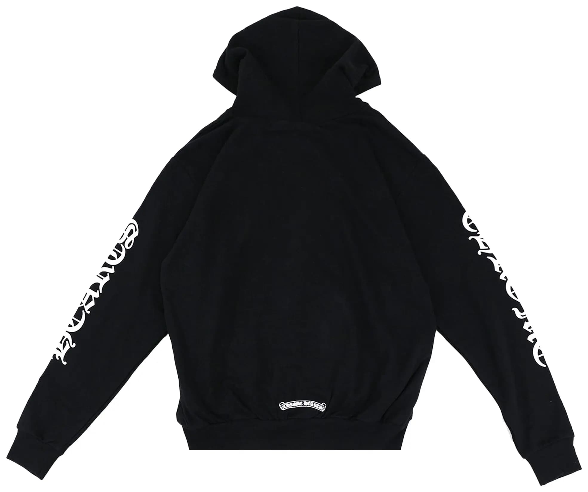 Chrome Hearts Letters Sleeve Fleece Zip Up Hoodie 'Black/White' 2