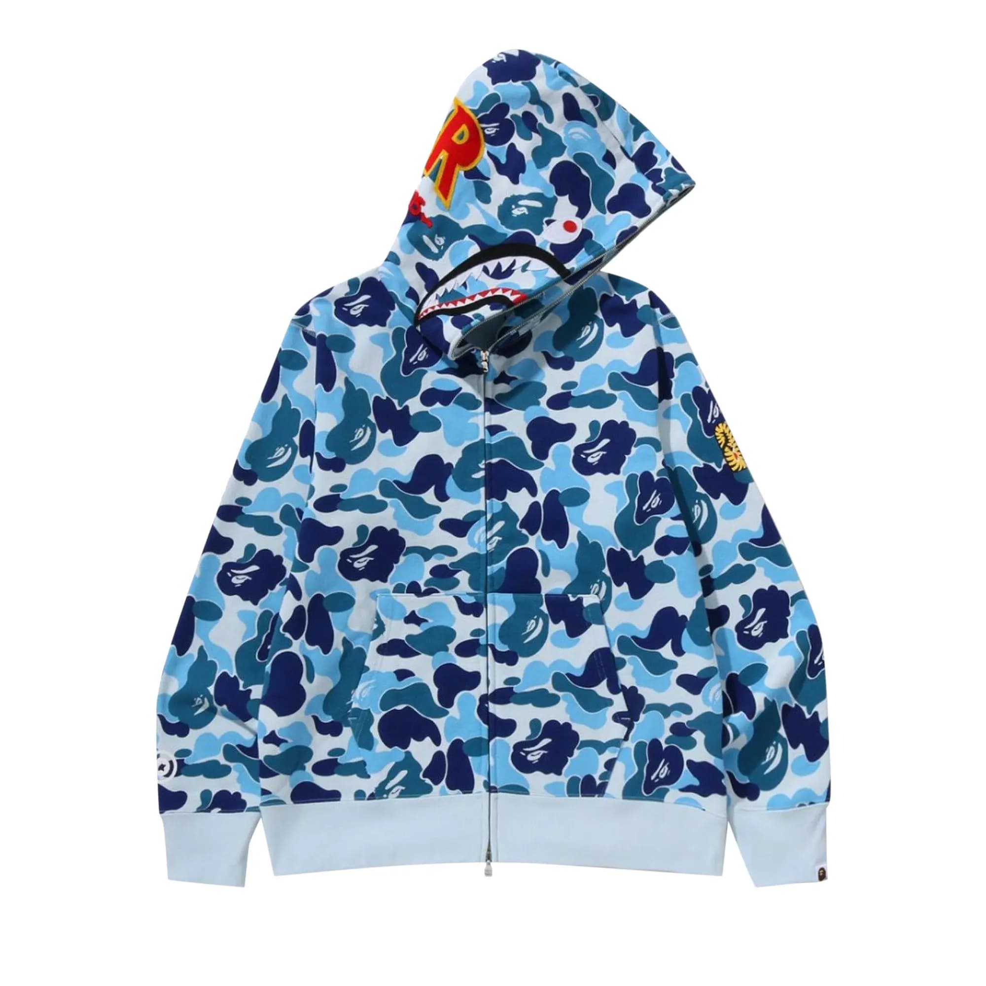 BAPE ABC Camo 2nd Shark Full Zip Hoodie 'Blue' by BAPE