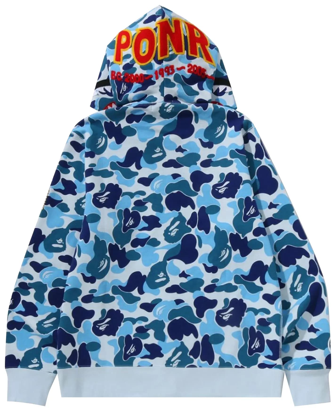 BAPE ABC Camo 2nd Shark Full Zip Hoodie 'Blue' 2
