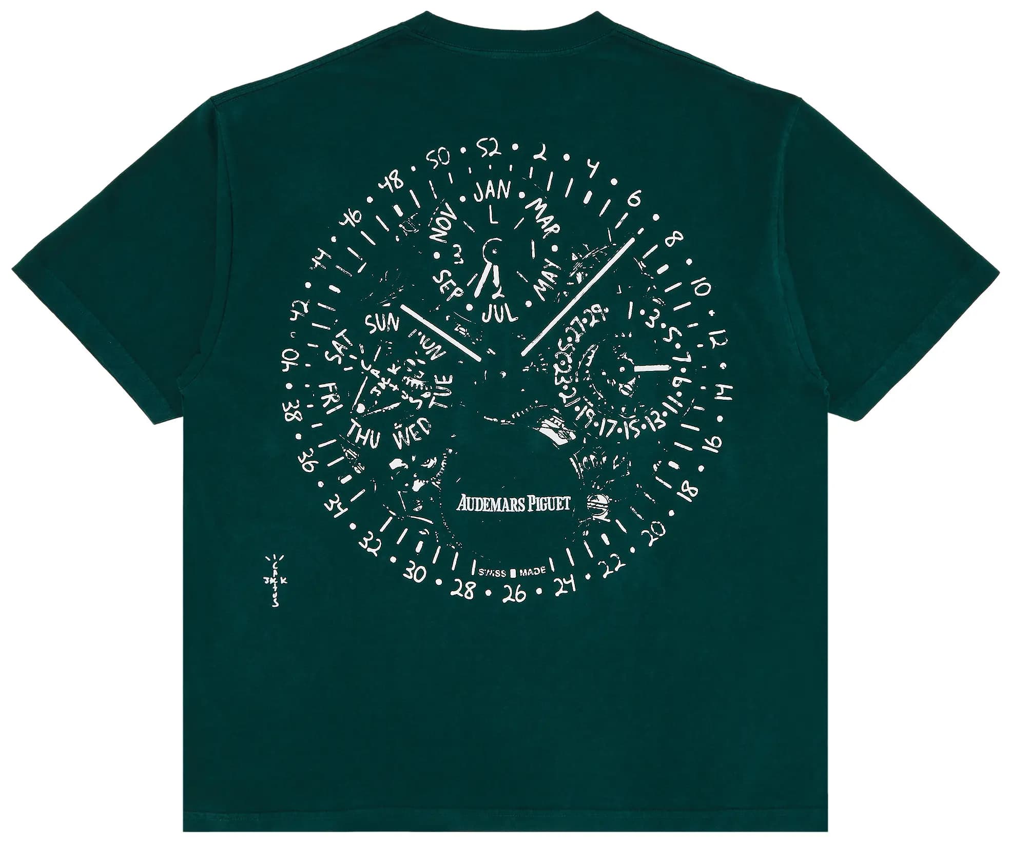 Travis Scott x Audemars Piguet Watch Face Tee 'Green' 2