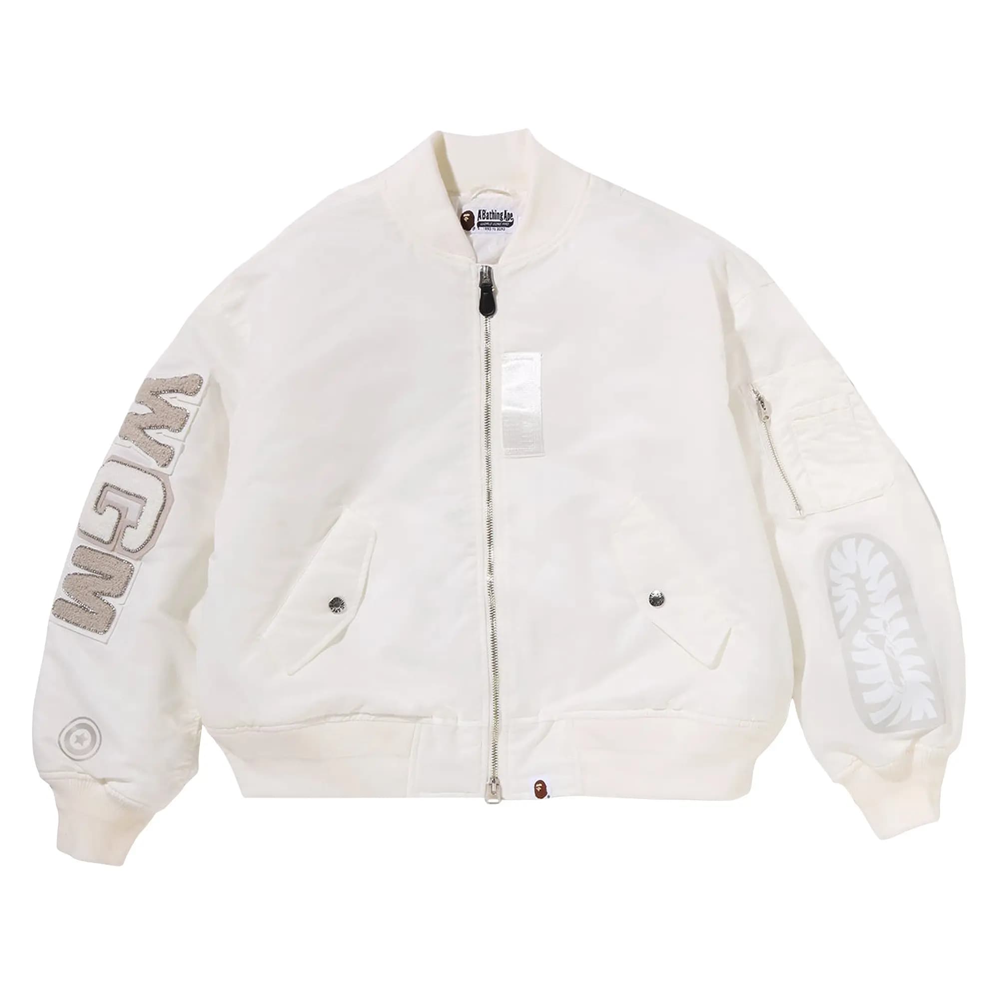 BAPE Oversized Shark Ma-1 Jacket 'White' by BAPE