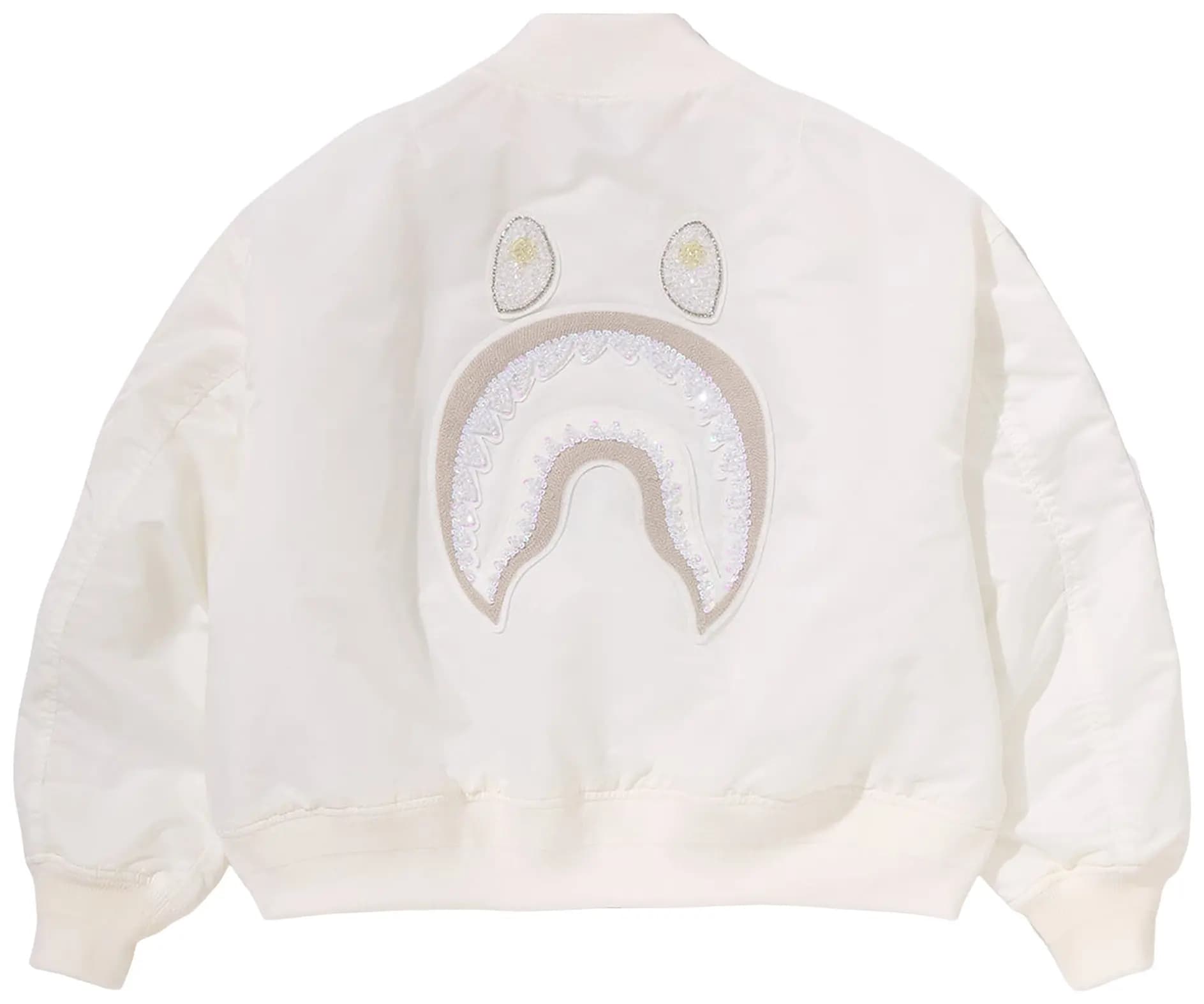 BAPE Oversized Shark Ma-1 Jacket 'White' 2