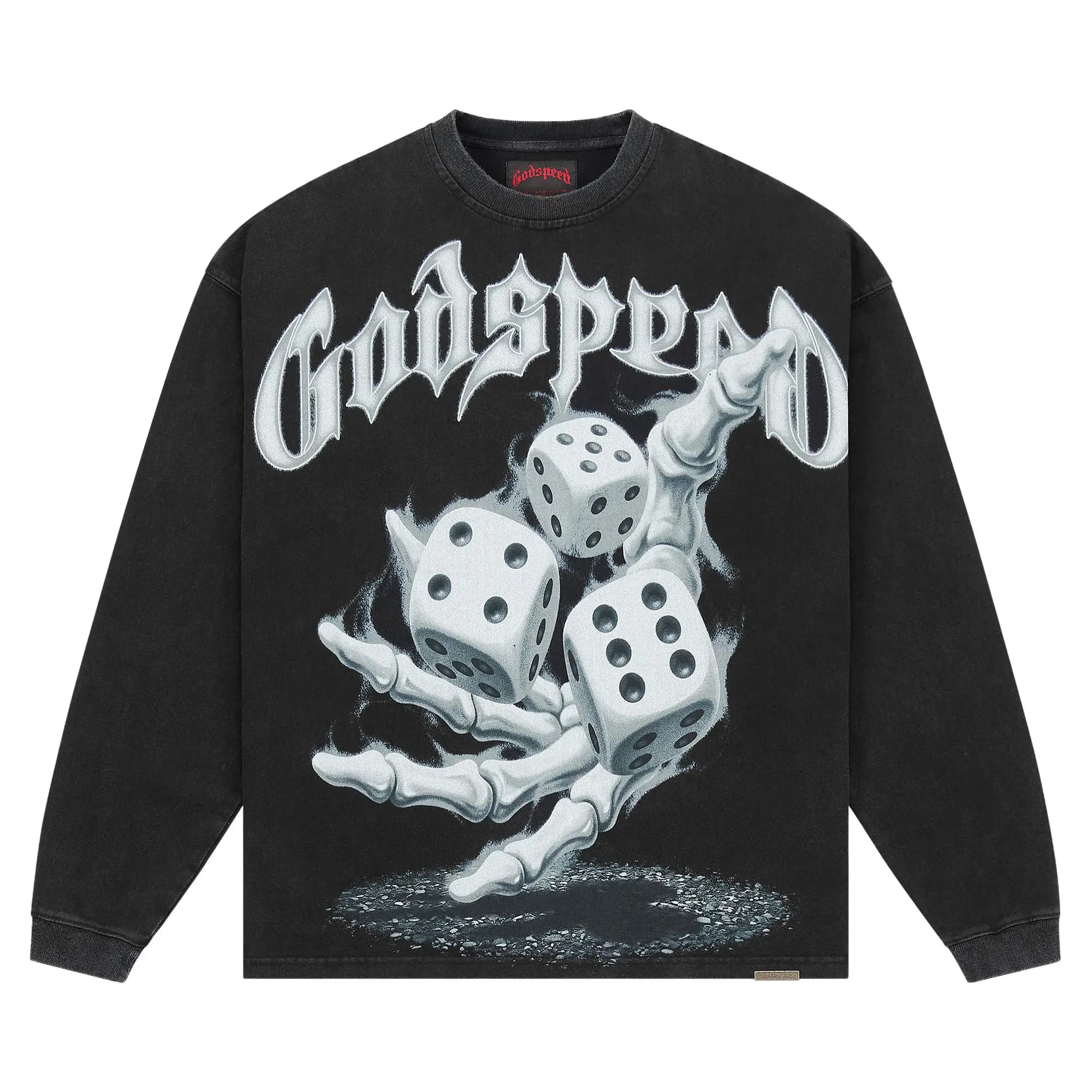 Godspeed No Risk, No Reward LoNG-Sleeve T-Shirt 'Black Wash' by Godspeed