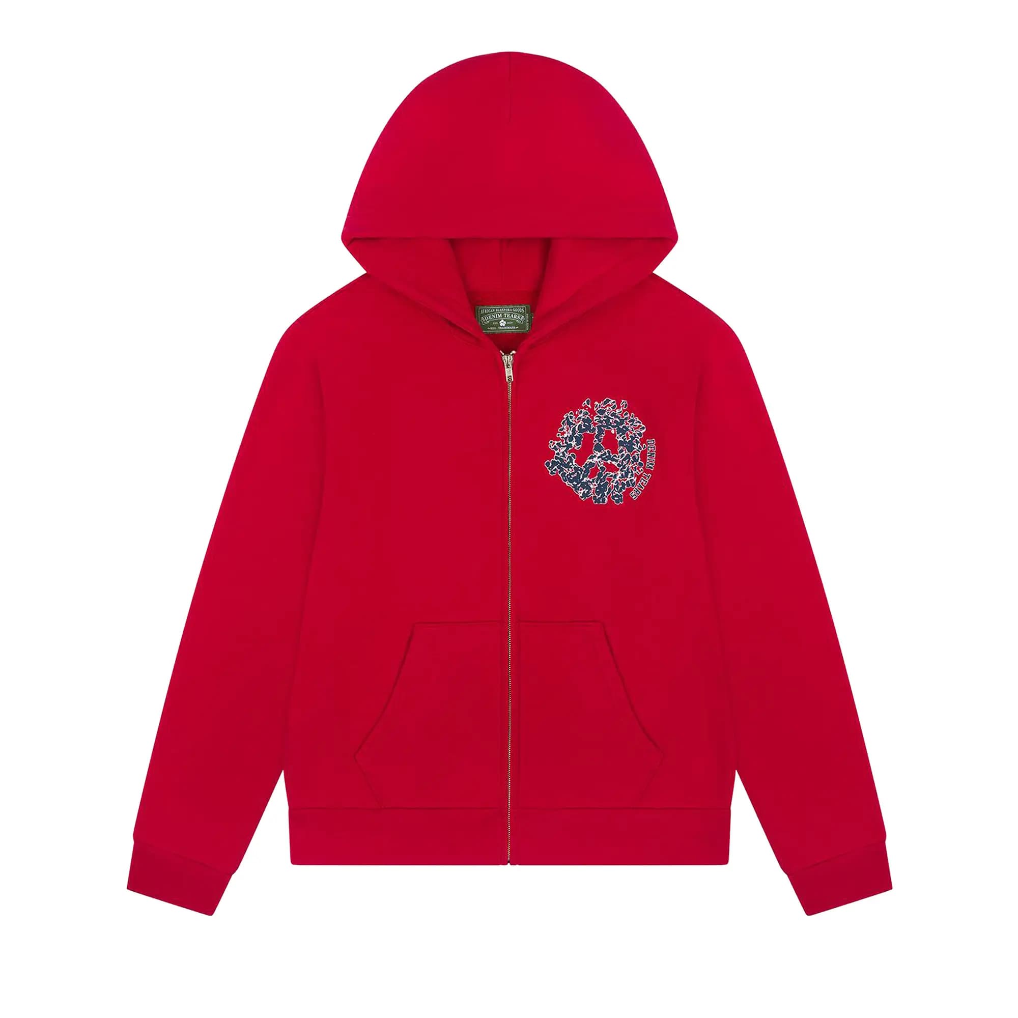 Denim Tears Denim University Zip Hoodie 'Red' by Denim Tears