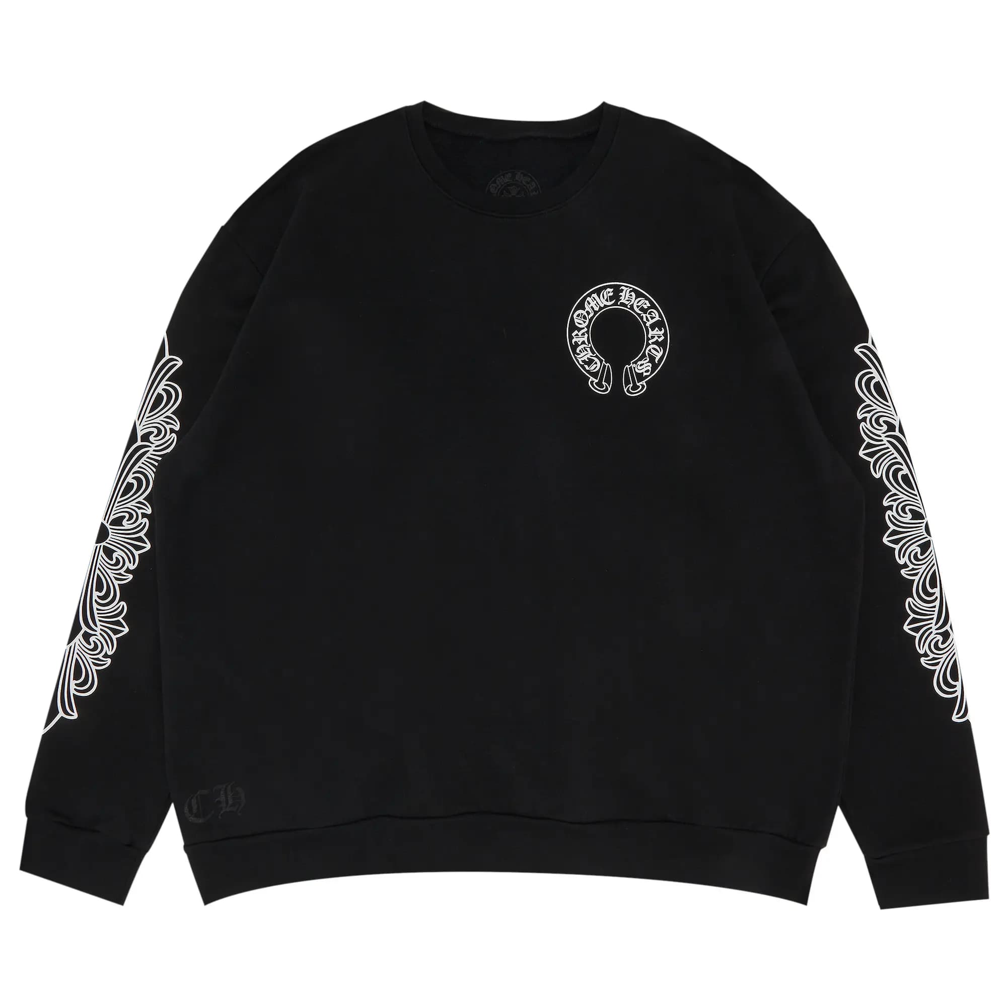 Chrome Hearts Horseshoe Logo Crewneck Sweatshirt 'Black' by Chrome Hearts