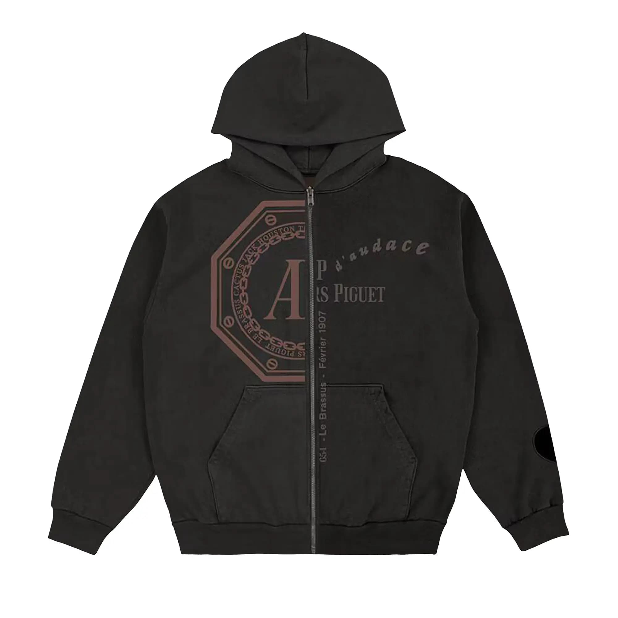 Cactus Jack by Travis Scott x Audemars Piguet Split Logo Zip-Up Hoodie 'Black' by Travis Scott