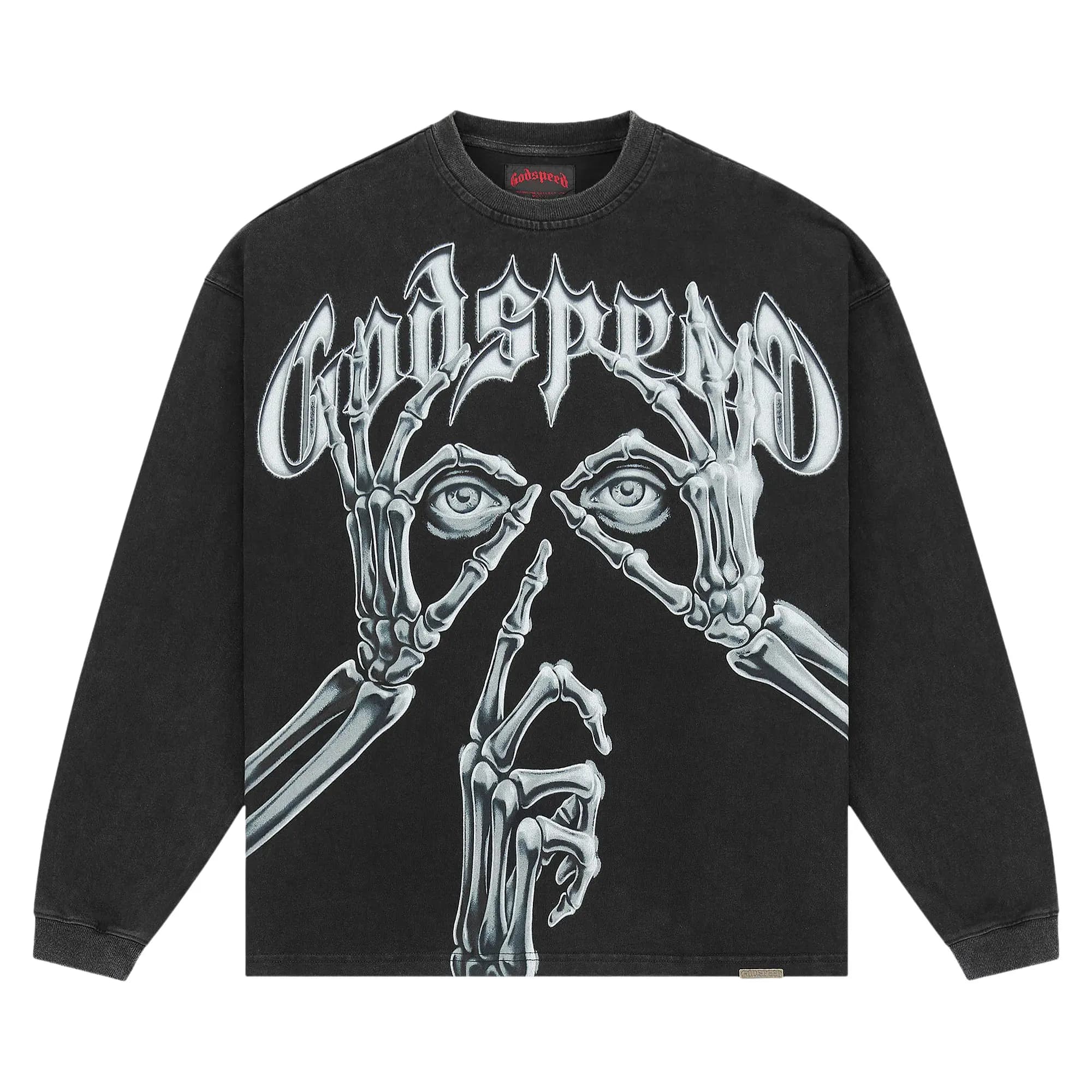 Godspeed Silencio LoNG-Sleeve T-Shirt 'Black Wash' by Godspeed