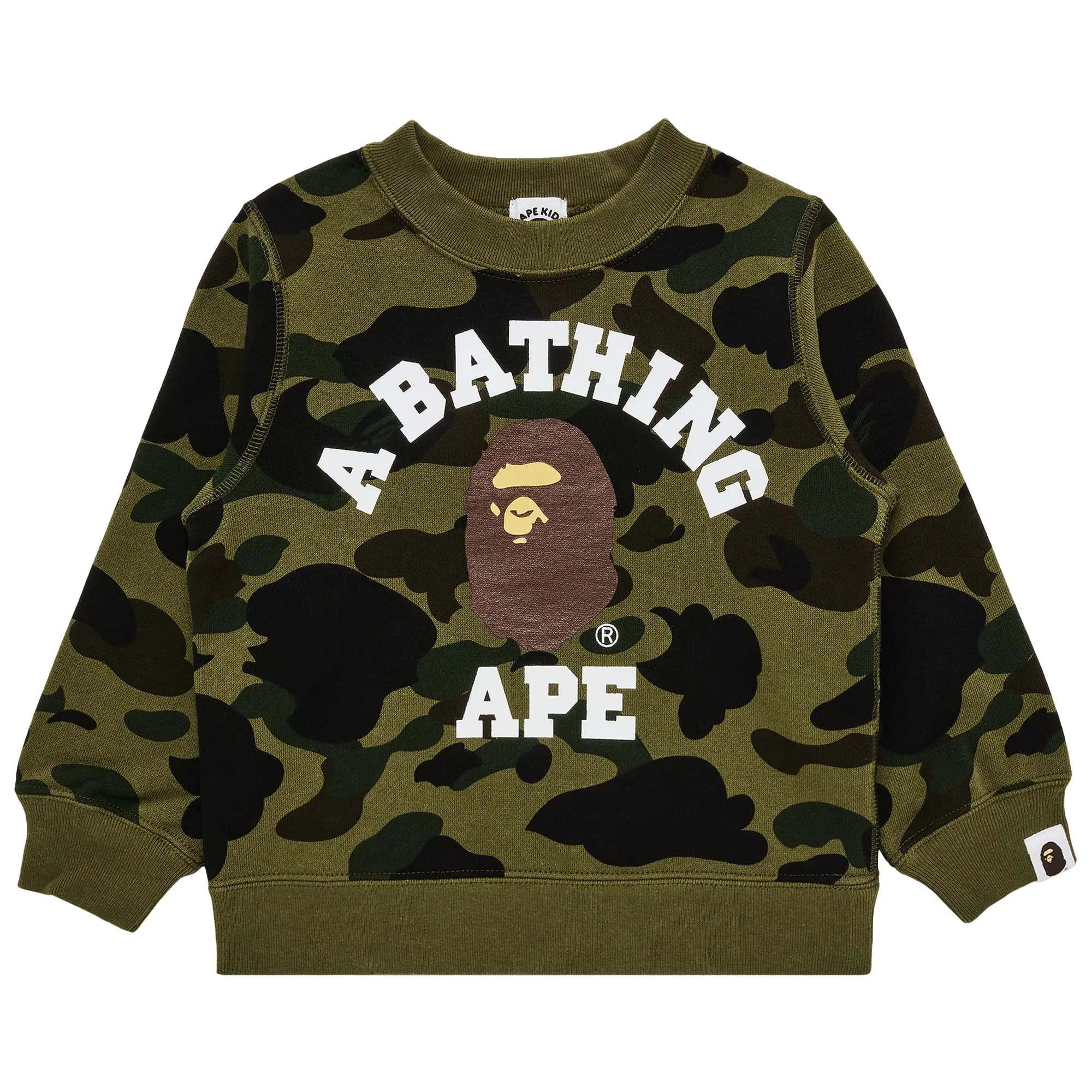 BAPE 1St Camo College Crewneck Sweatshirt 'Green' by BAPE