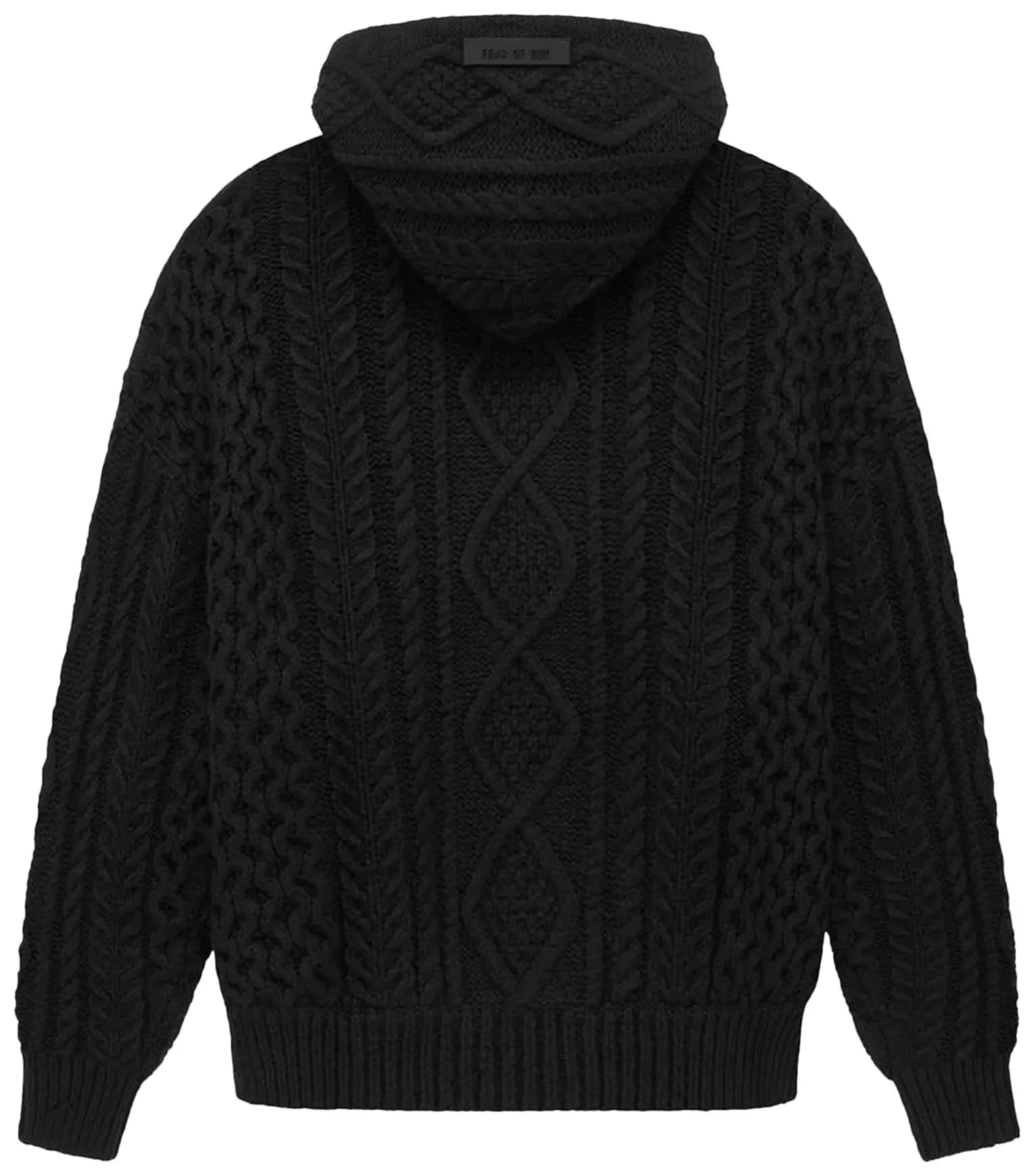 Fear of God Essentials Cable Knit Hoodie 'Jet Black' 2