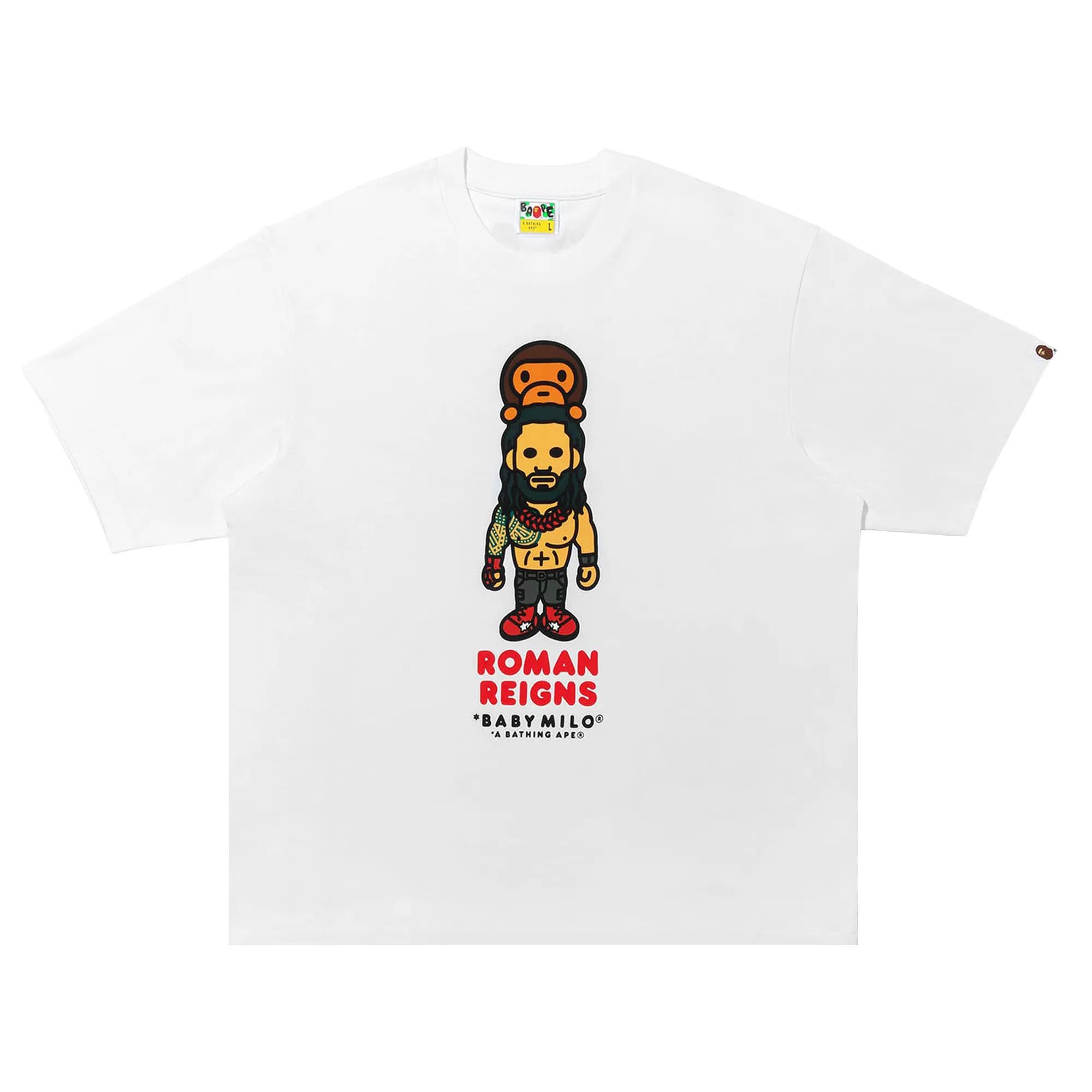 BAPE x WWE Roman Reigns Baby Milo Relaxed Fit Tee 'White' by BAPE