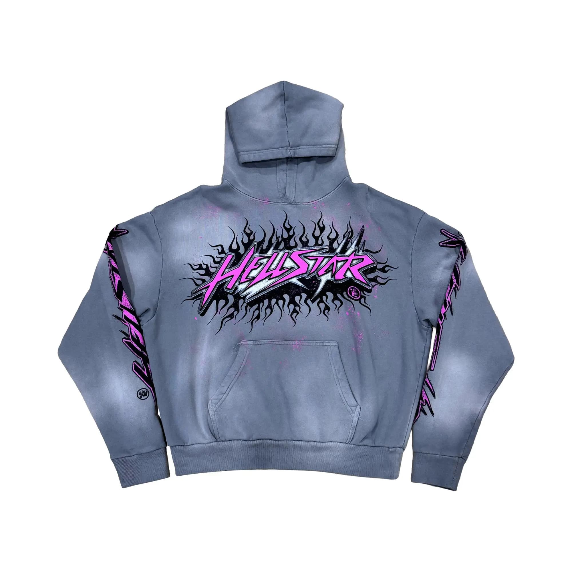 Hellstar Greatest Hits Future Flame Hoodie 'Grey' by Hellstar